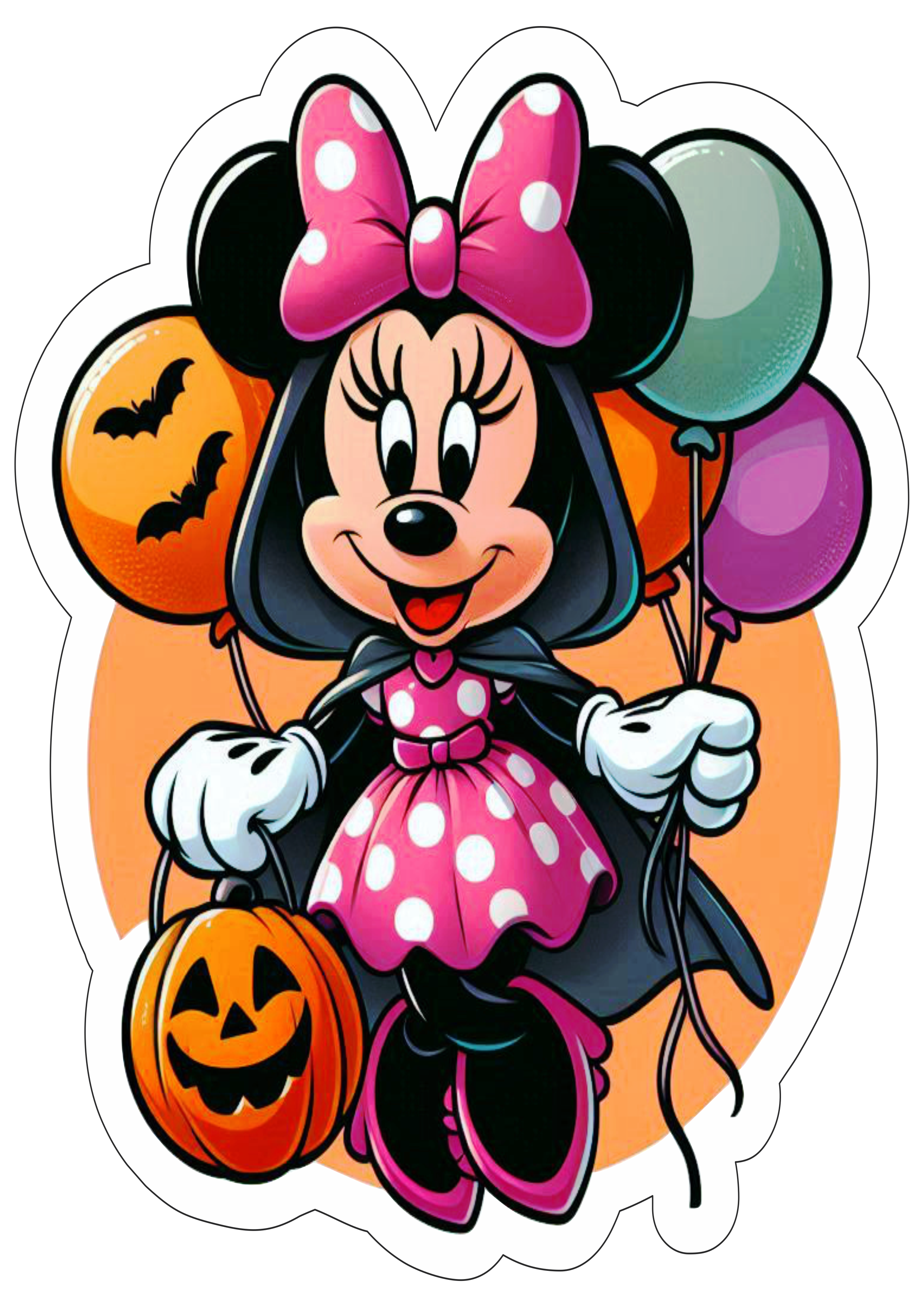 Minnie Mouse desenho de Halloween decoração de aniversário infantil fundo transparente centro de mesa png