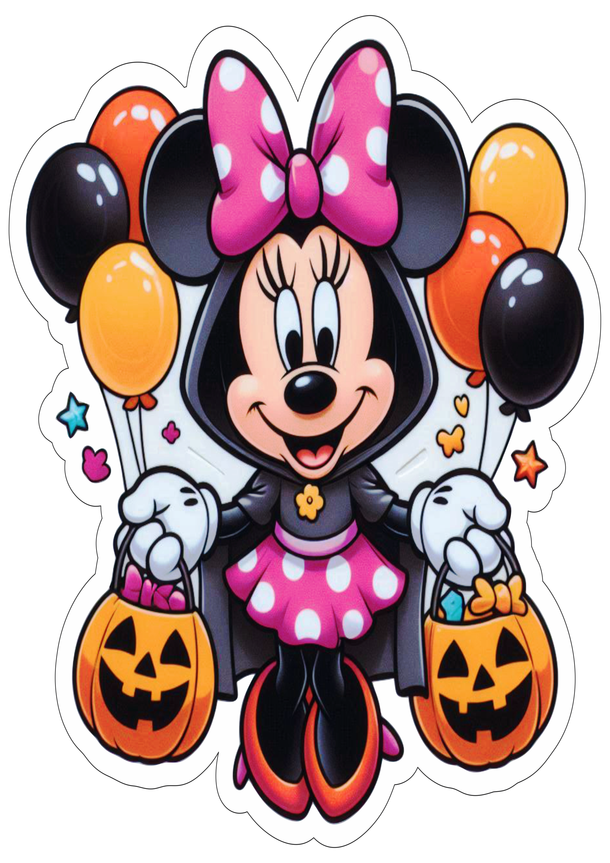 Minnie Mouse desenho de Halloween decoração de aniversário infantil fundo transparente png