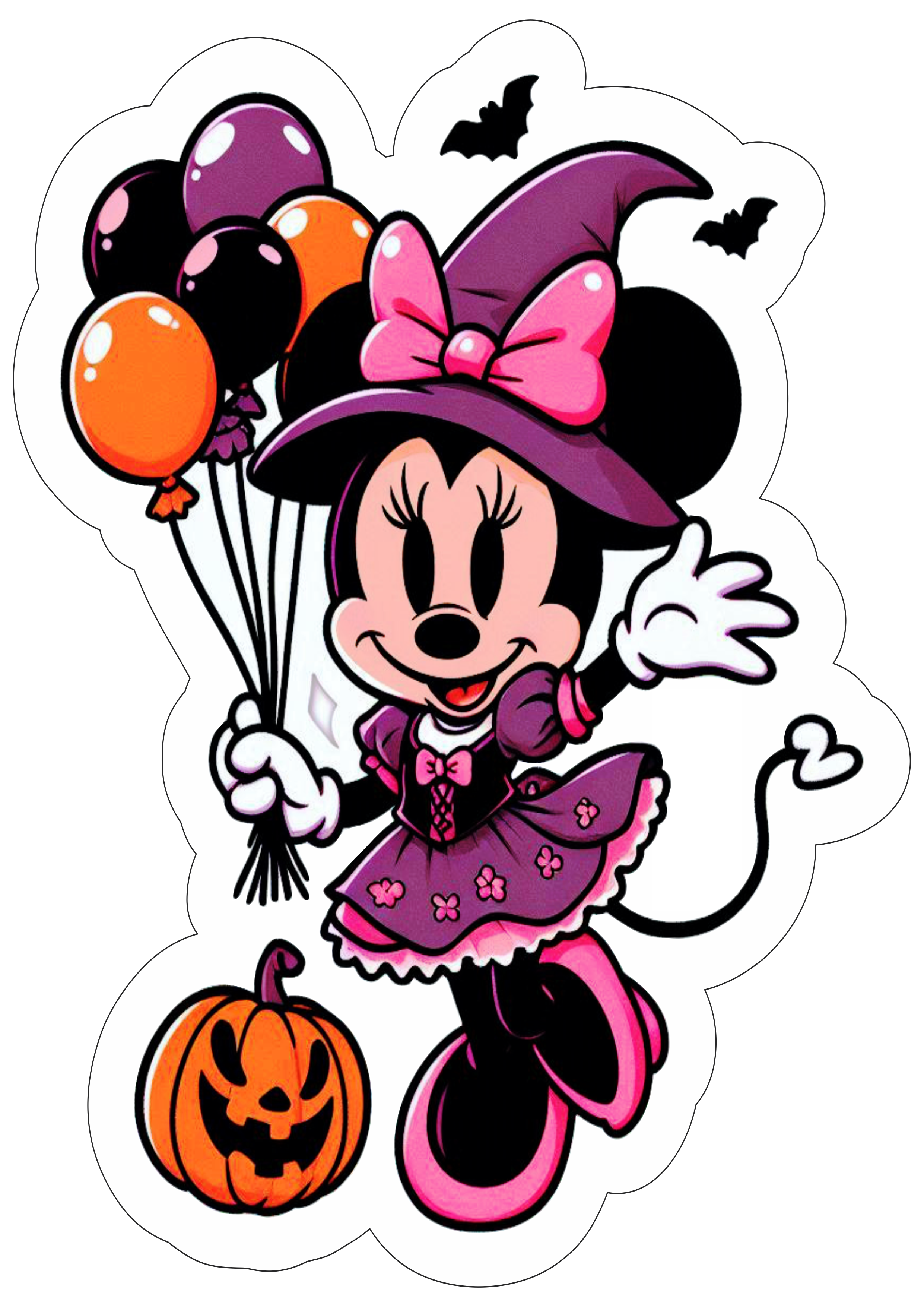 Minnie Mouse desenho de Halloween decoração de aniversário infantil png