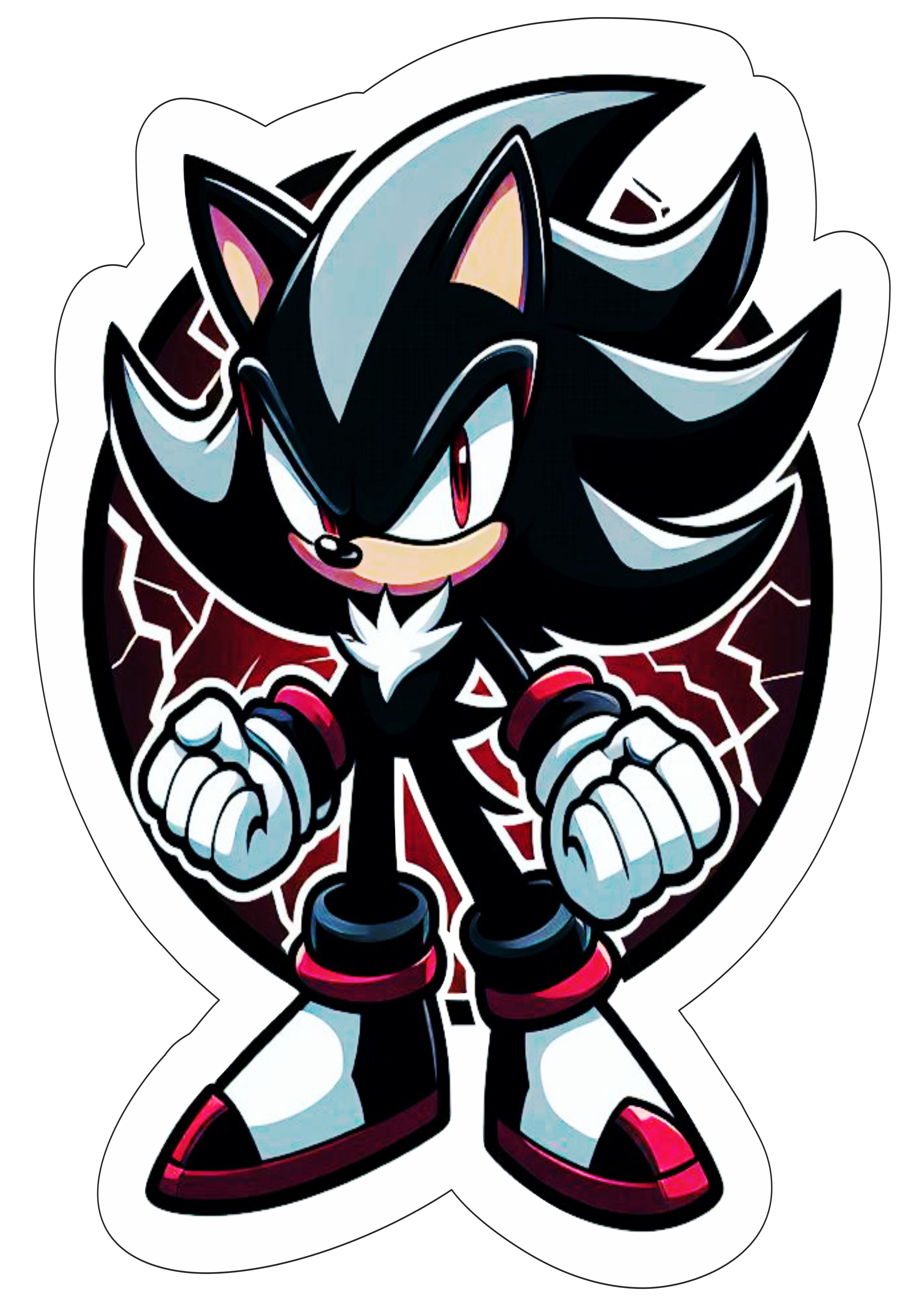 Shadow the Hedgehog Personagens de games Sonic 3 png desenho infantil imagem com contorno fundo transparente vetor