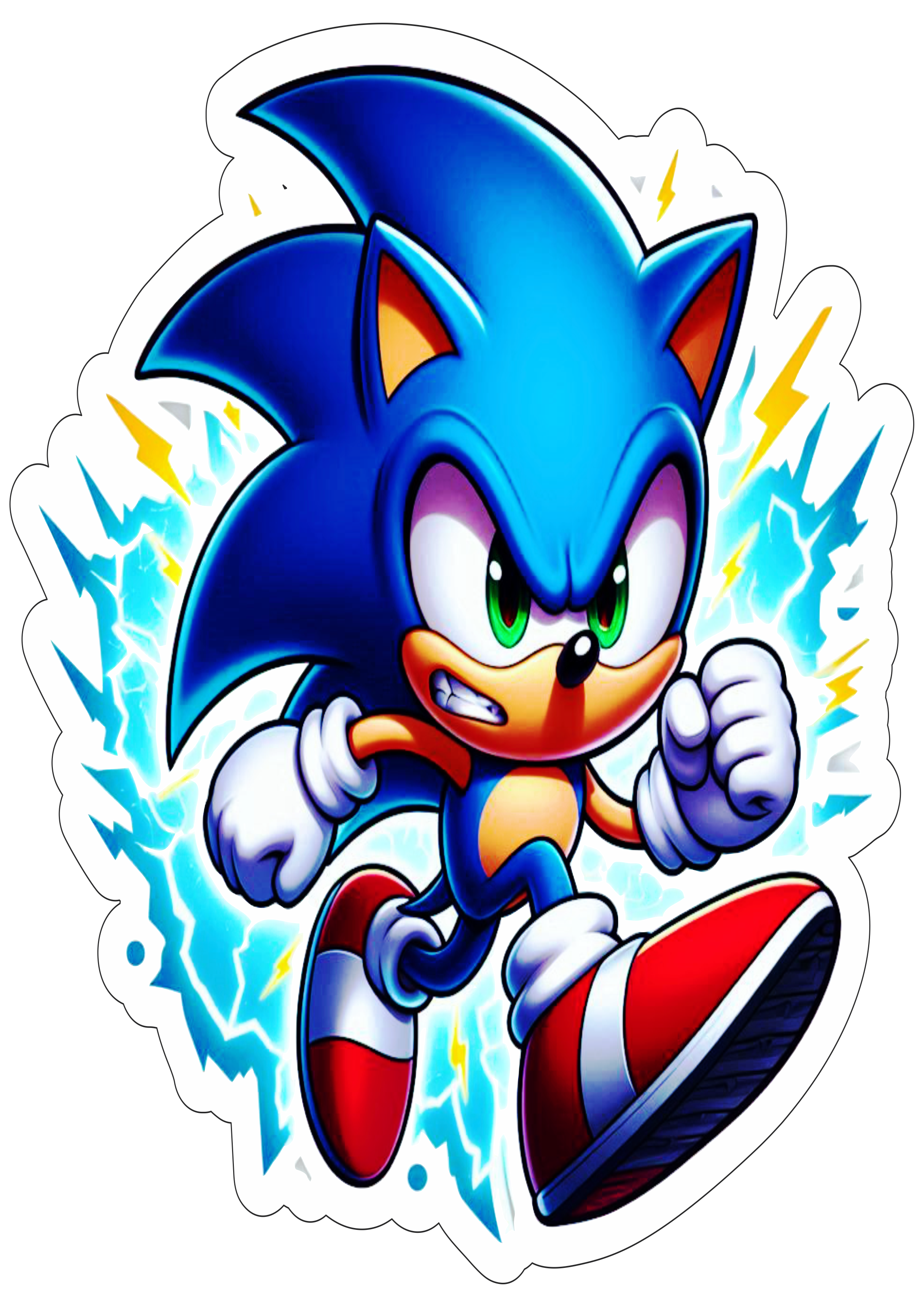 Desenho infantil Sonic the Hedgehog Sonic 3 png alta velocidade raio azul ouriço fundo branco ilustração