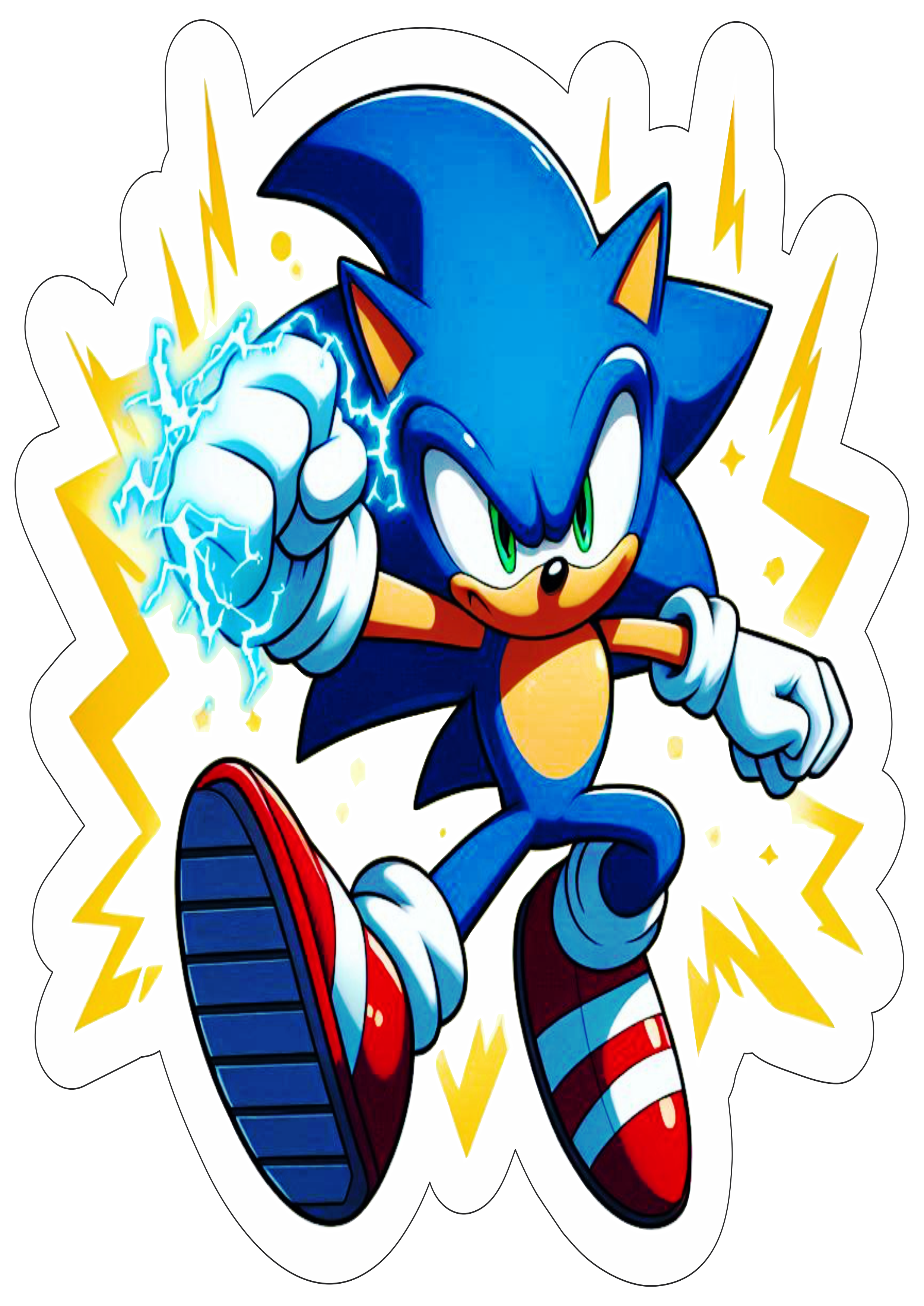 Desenho infantil Sonic the Hedgehog Sonic 3 png alta velocidade raio azul ouriço fundo branco ilustração clipart