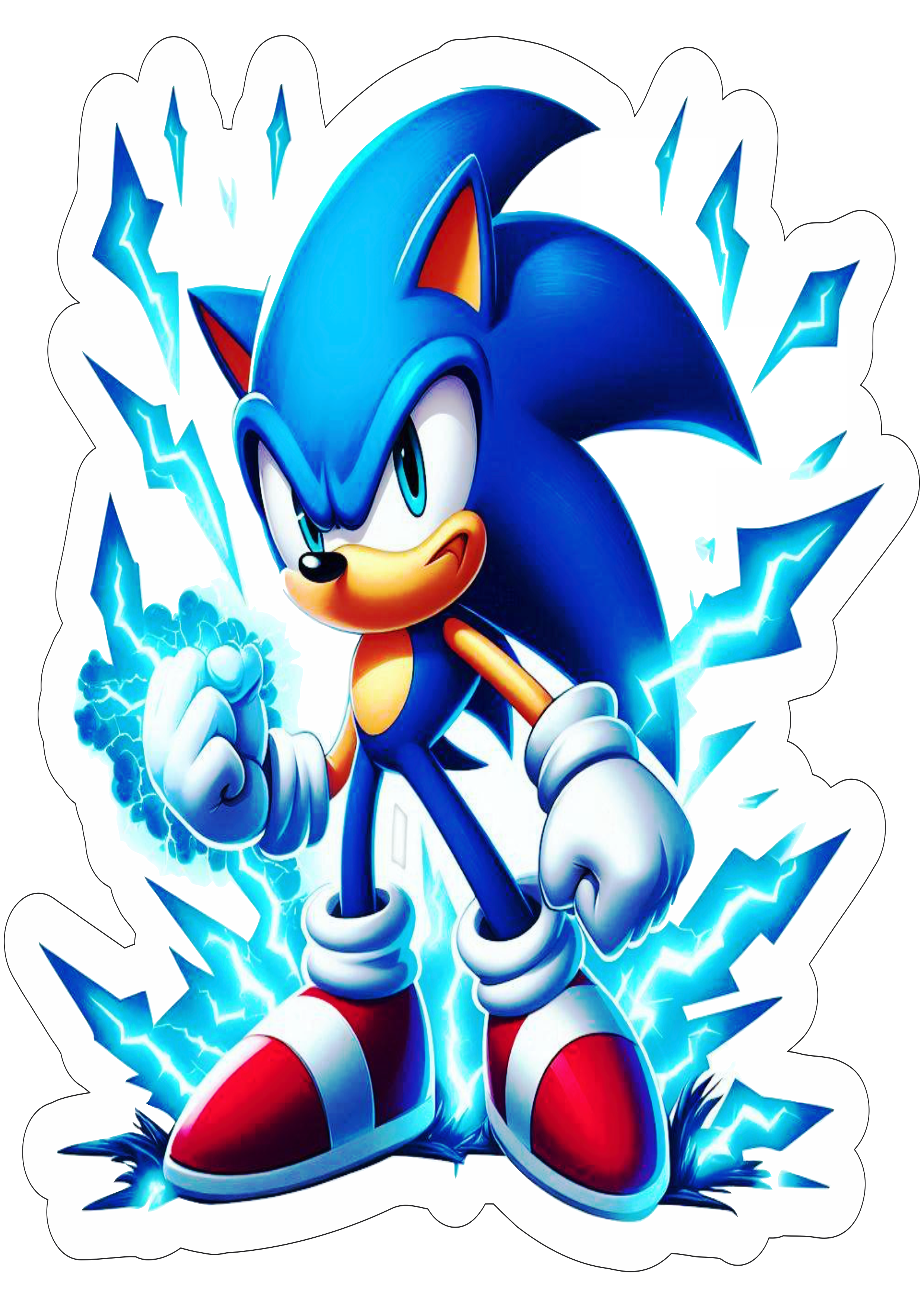 Desenho infantil Sonic the Hedgehog Sonic 3 png alta velocidade raio azul ouriço fundo branco ilustração clipart vetor