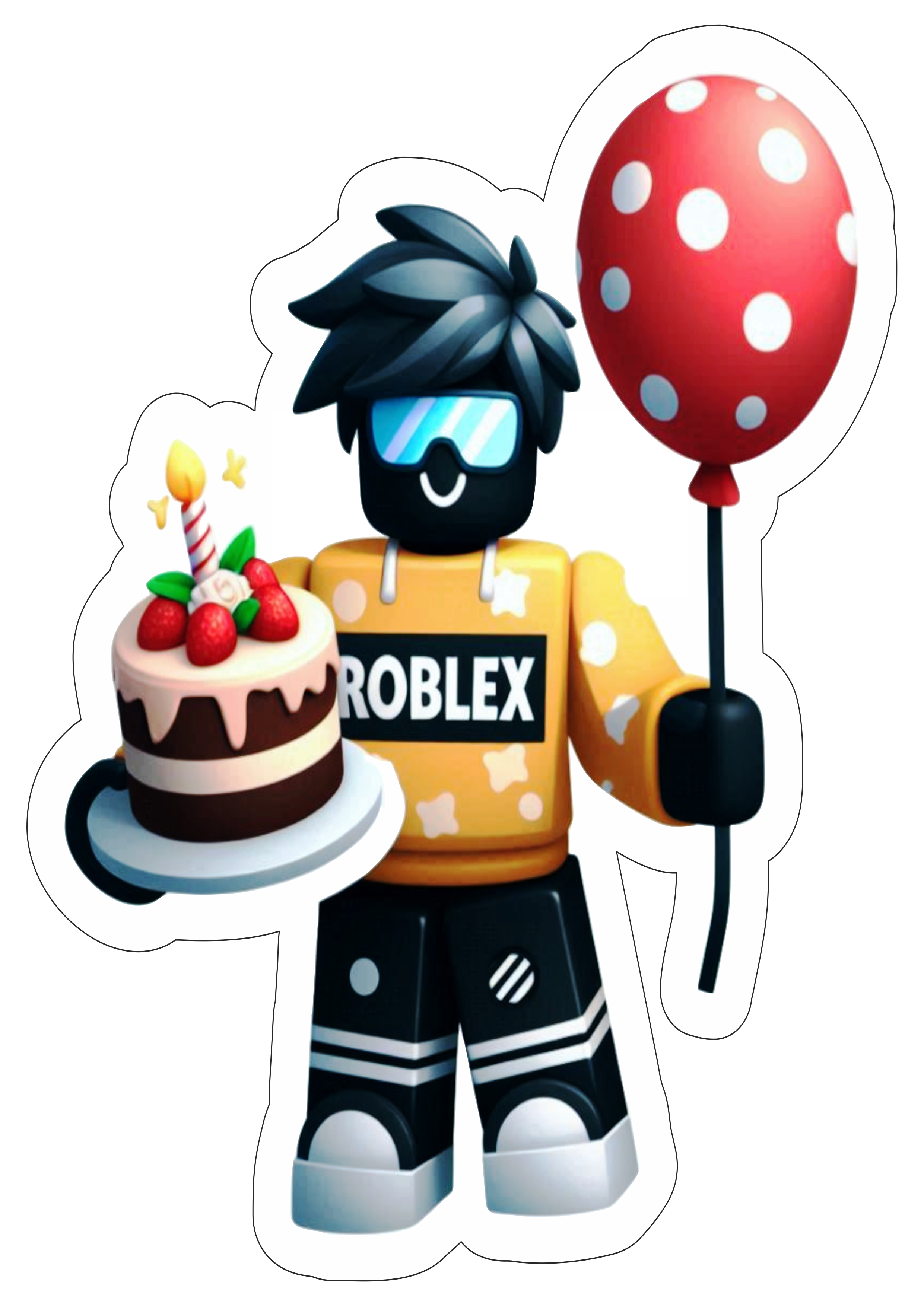 Roblox personagens de games decoração de festas aniversário infantil balão fundo transparente png