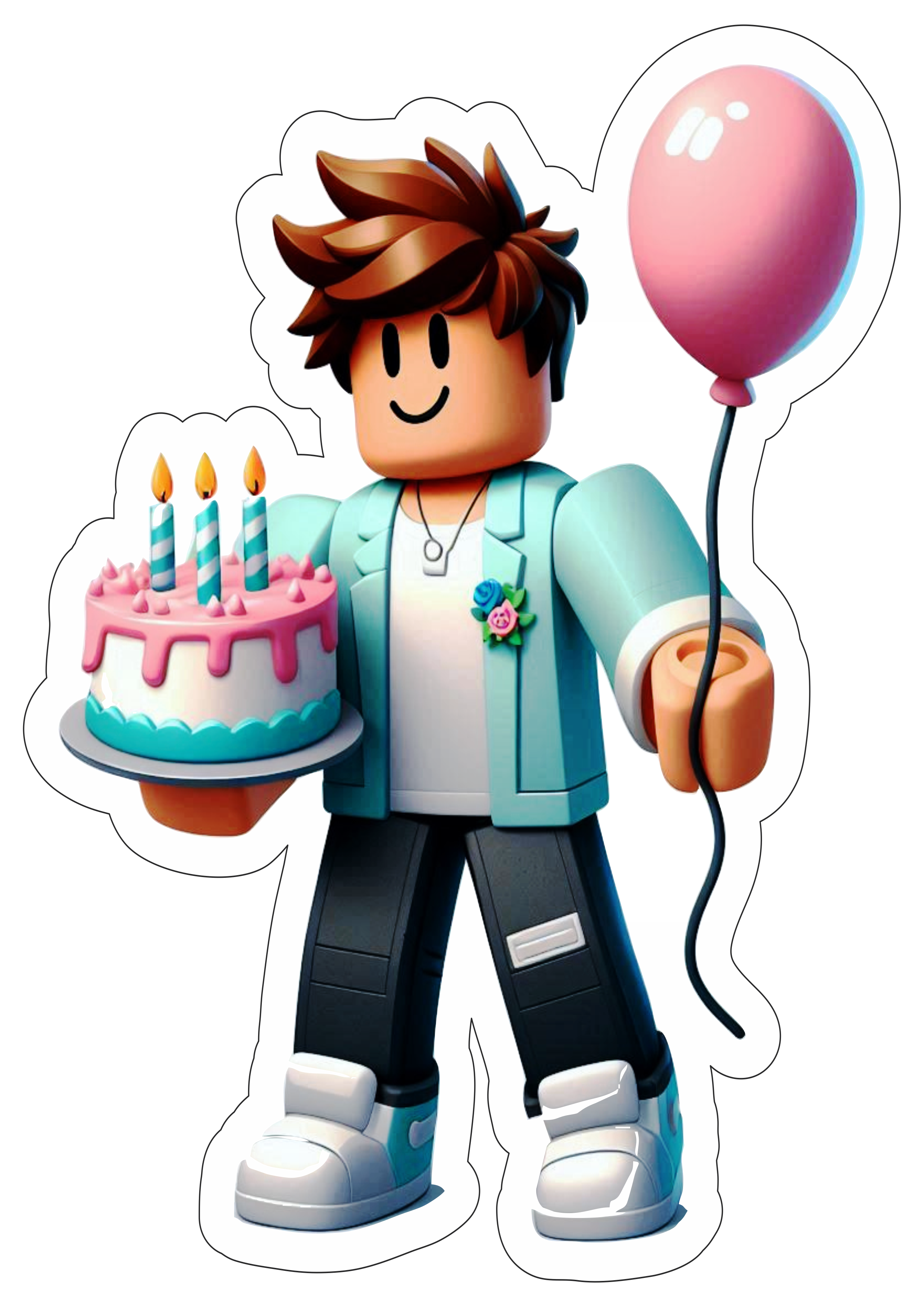 Roblox personagens de games decoração de festas aniversário infantil balão fundo transparente ilustração png