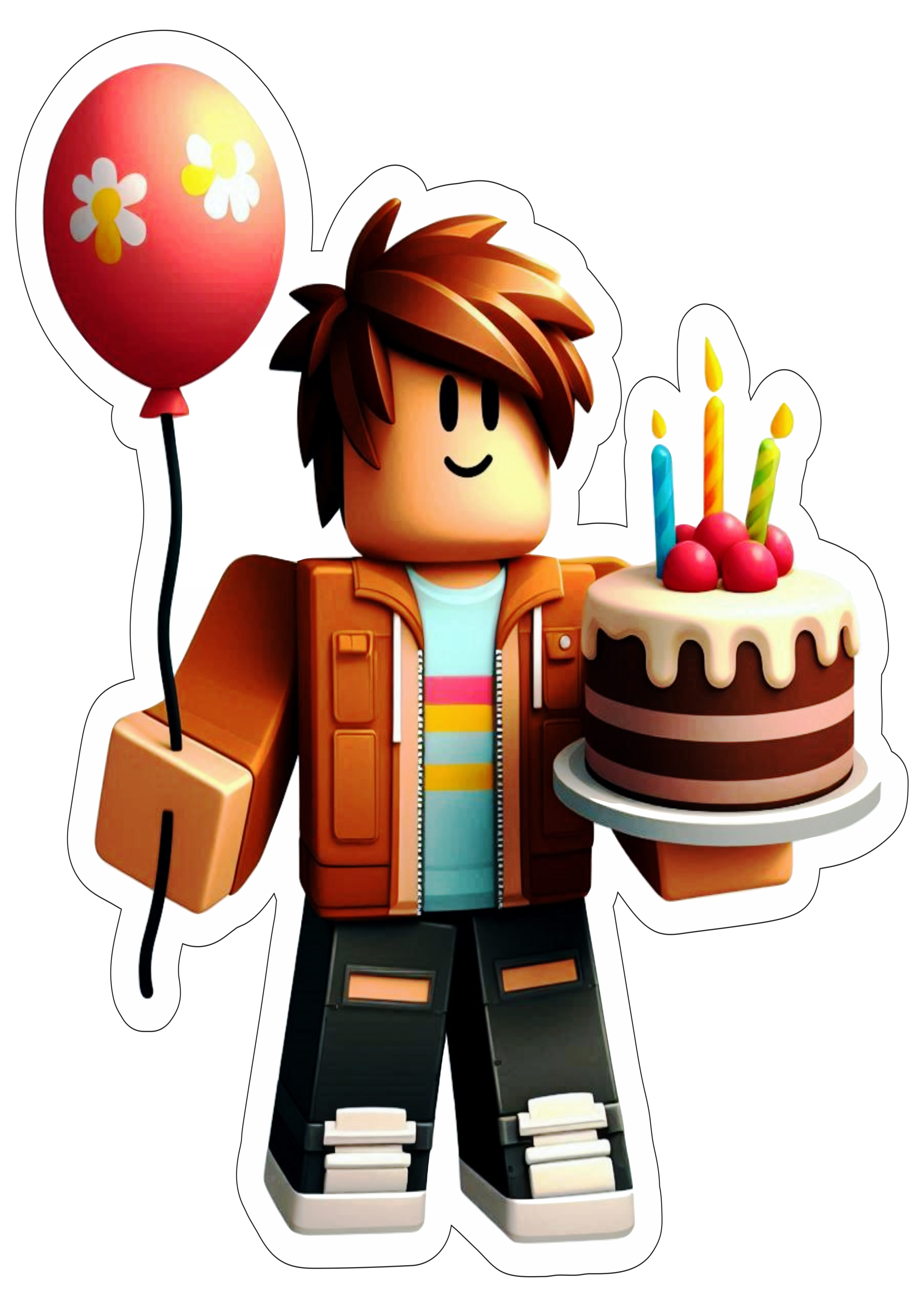 Roblox personagens de games decoração de festas aniversário infantil balão fundo transparente ilustração vetor png