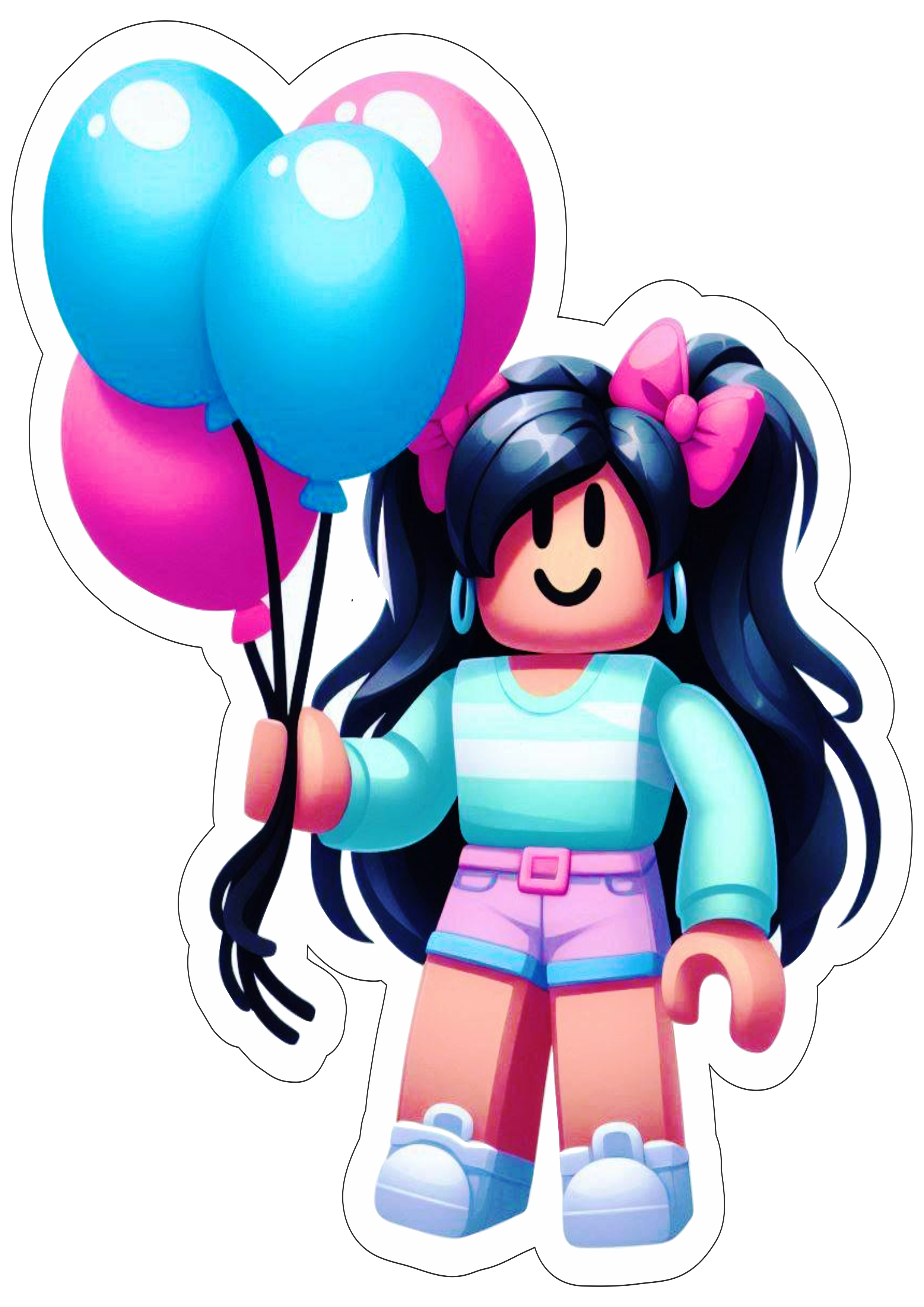 Roblox personagens de games decoração de festas aniversário infantil balão fundo transparente ilustração vetor clipart png