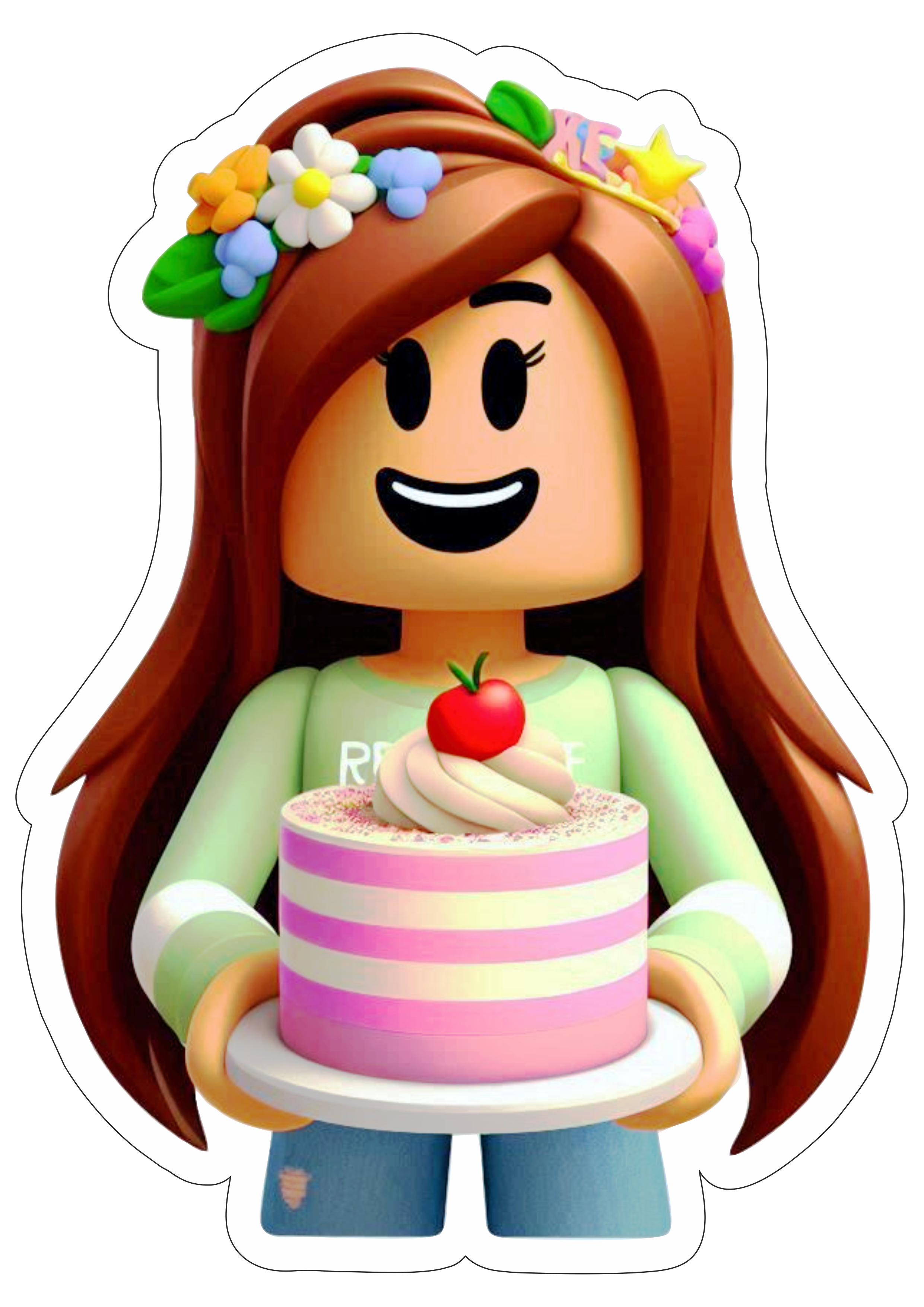 Roblox menina personagens de games decoração de aniversário bolo cake jogo infantil png