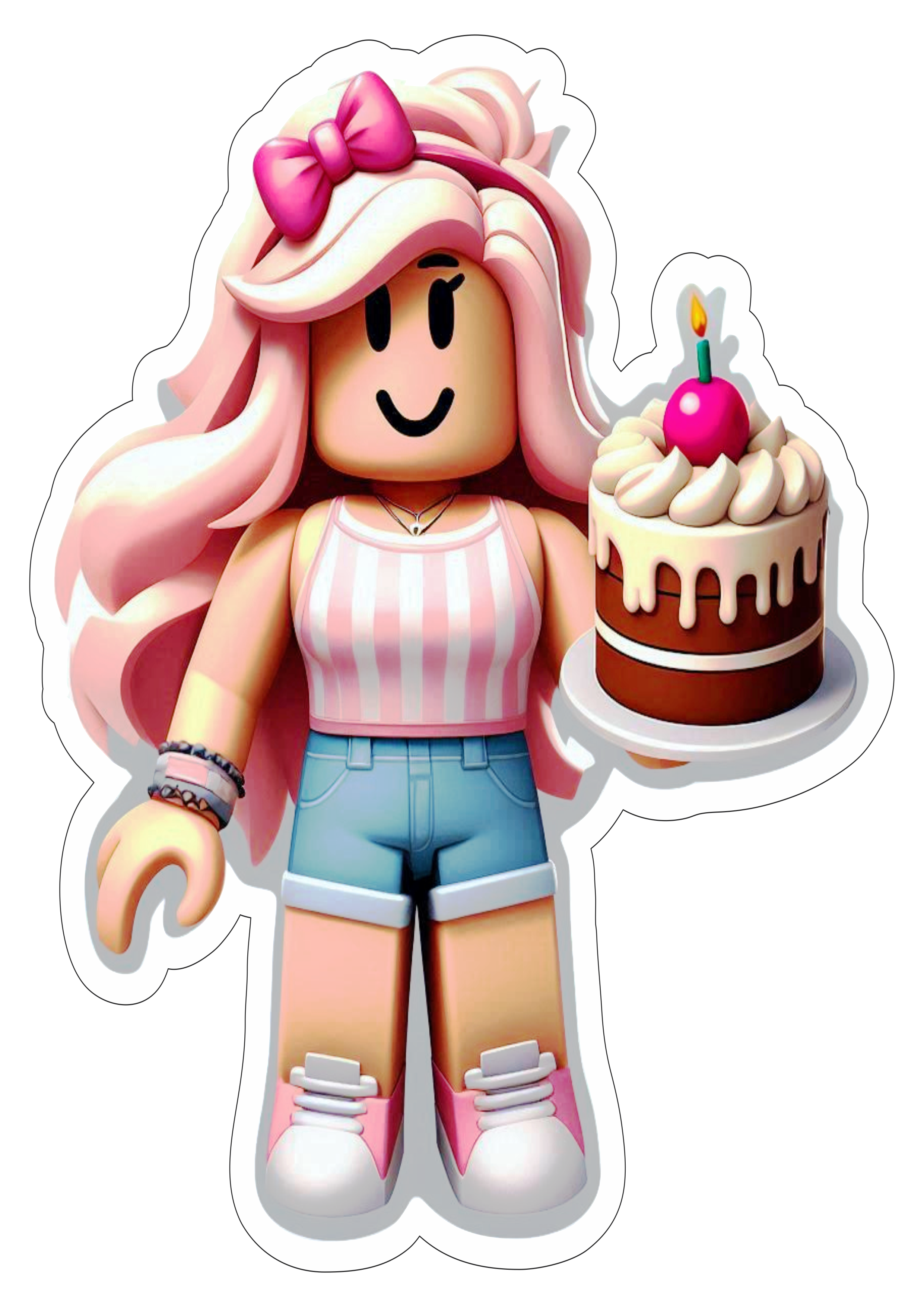 Roblox menina personagens de games decoração de aniversário bolo cake jogo infantil bonequinha png