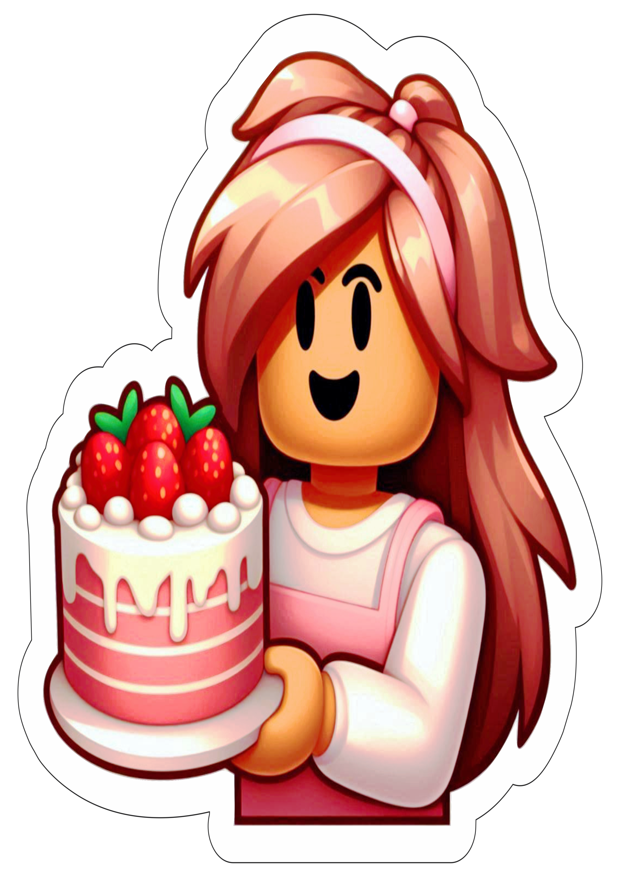 Roblox menina personagens de games decoração de aniversário bolo cake jogo infantil bonequinha festa personalizada free png