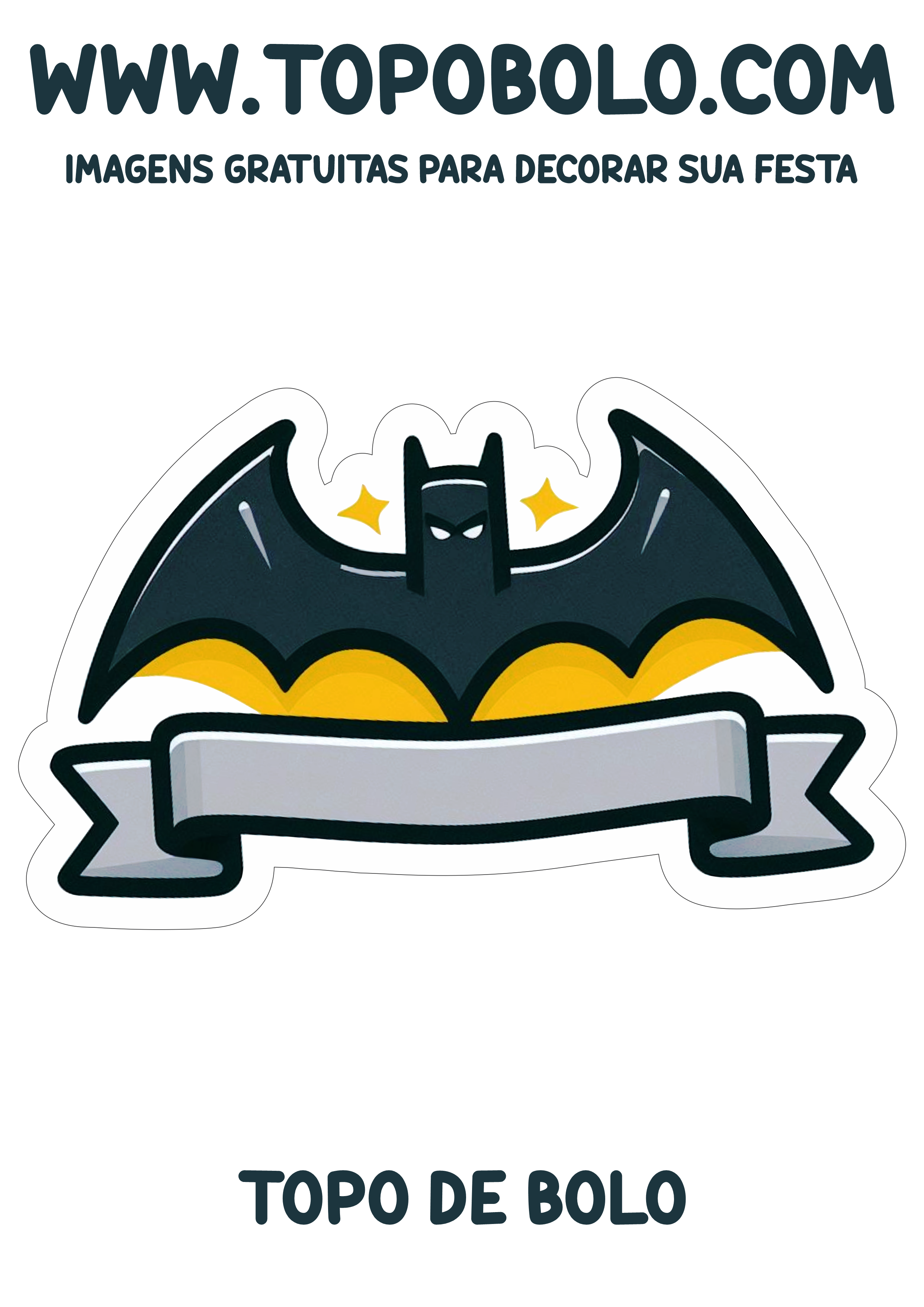 Topo de bolo aniversário infantil Batman papelaria criativa super herói homem-morcego png topper cake