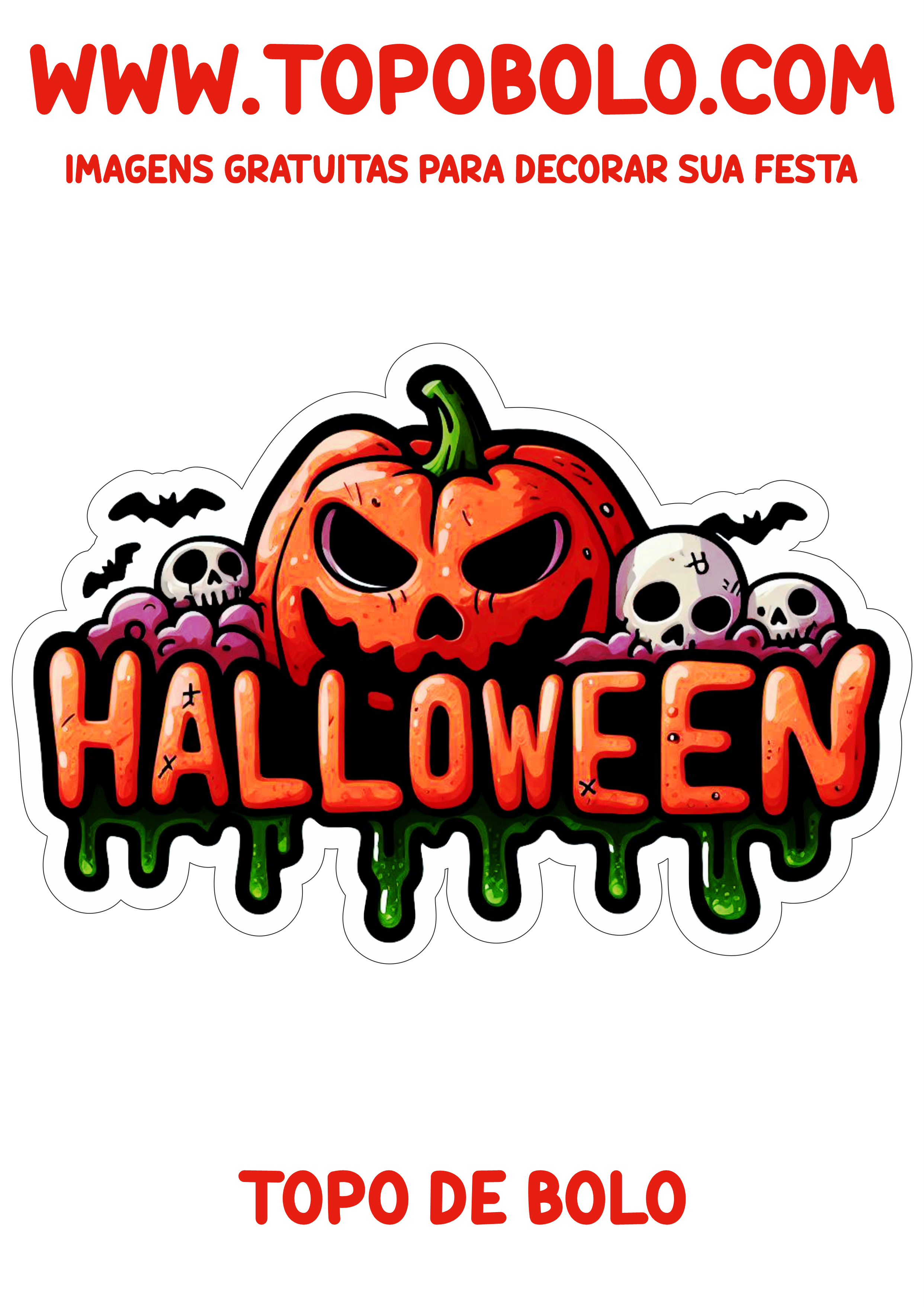 Topo de bolo para imprimir png tema halloween