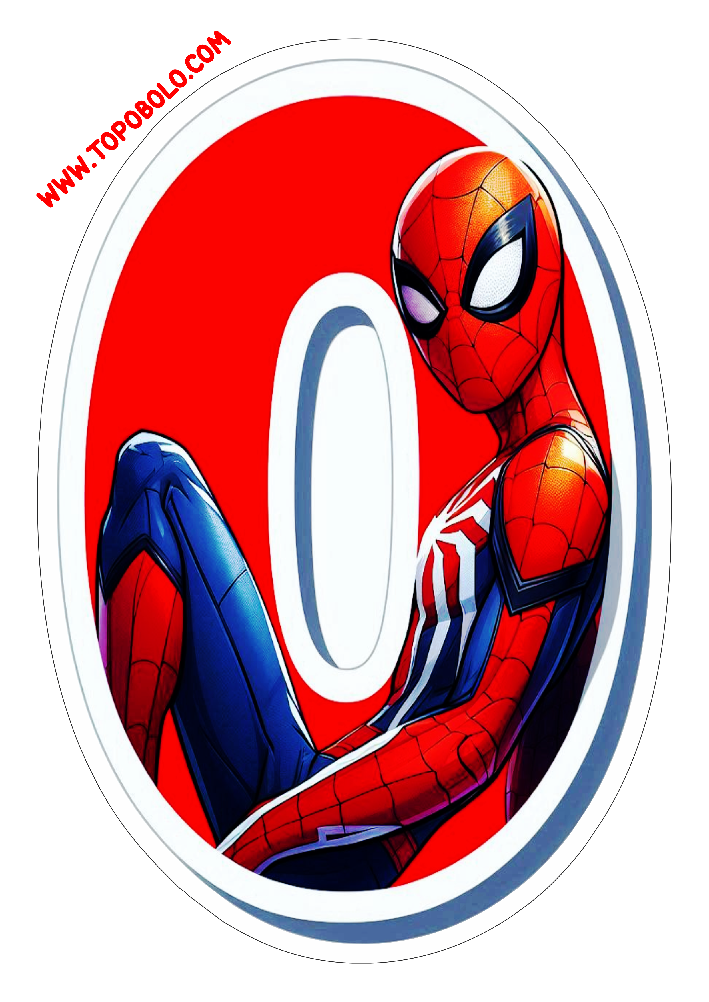 Número 0 Homem-Aranha decoração de aniversário festa infantil personalizada pronto para imprimir fazendo a nossa festa free png