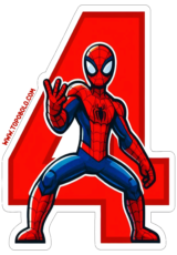 número 4 homem aranha decoração de aniversário