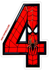 número 4 homem aranha decoração de aniversário1