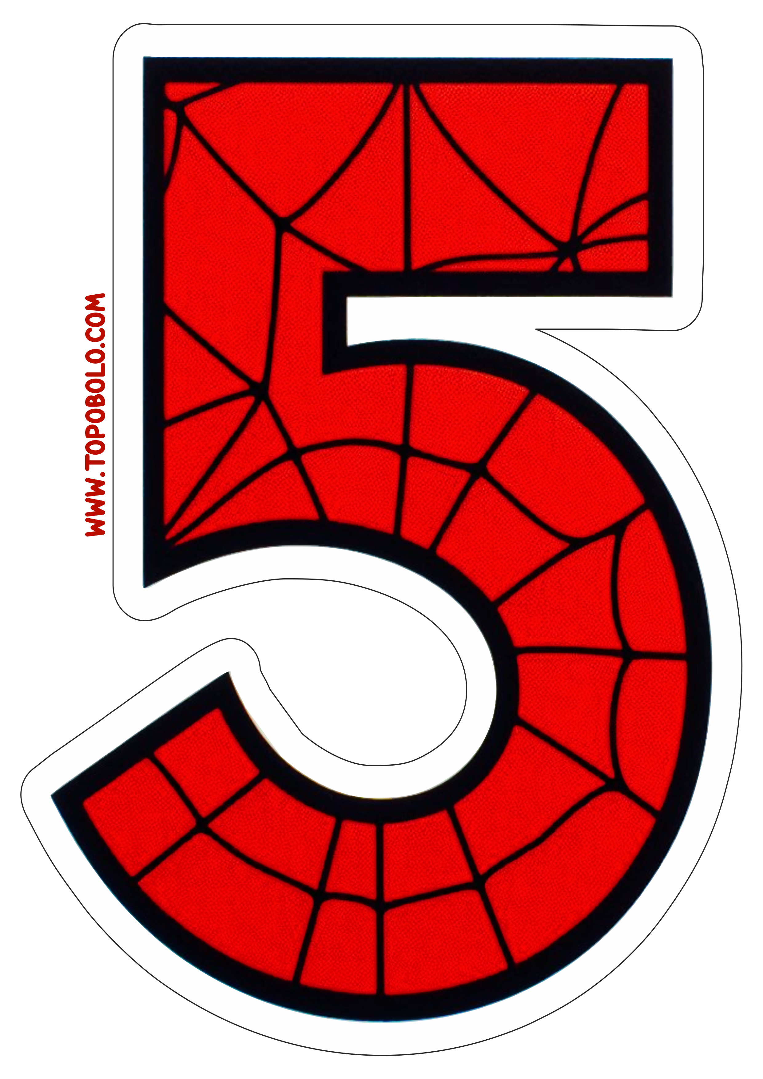 Número 5 Homem-Aranha decoração de aniversário festa infantil personalizada pronto para imprimir fazendo a nossa festa free png