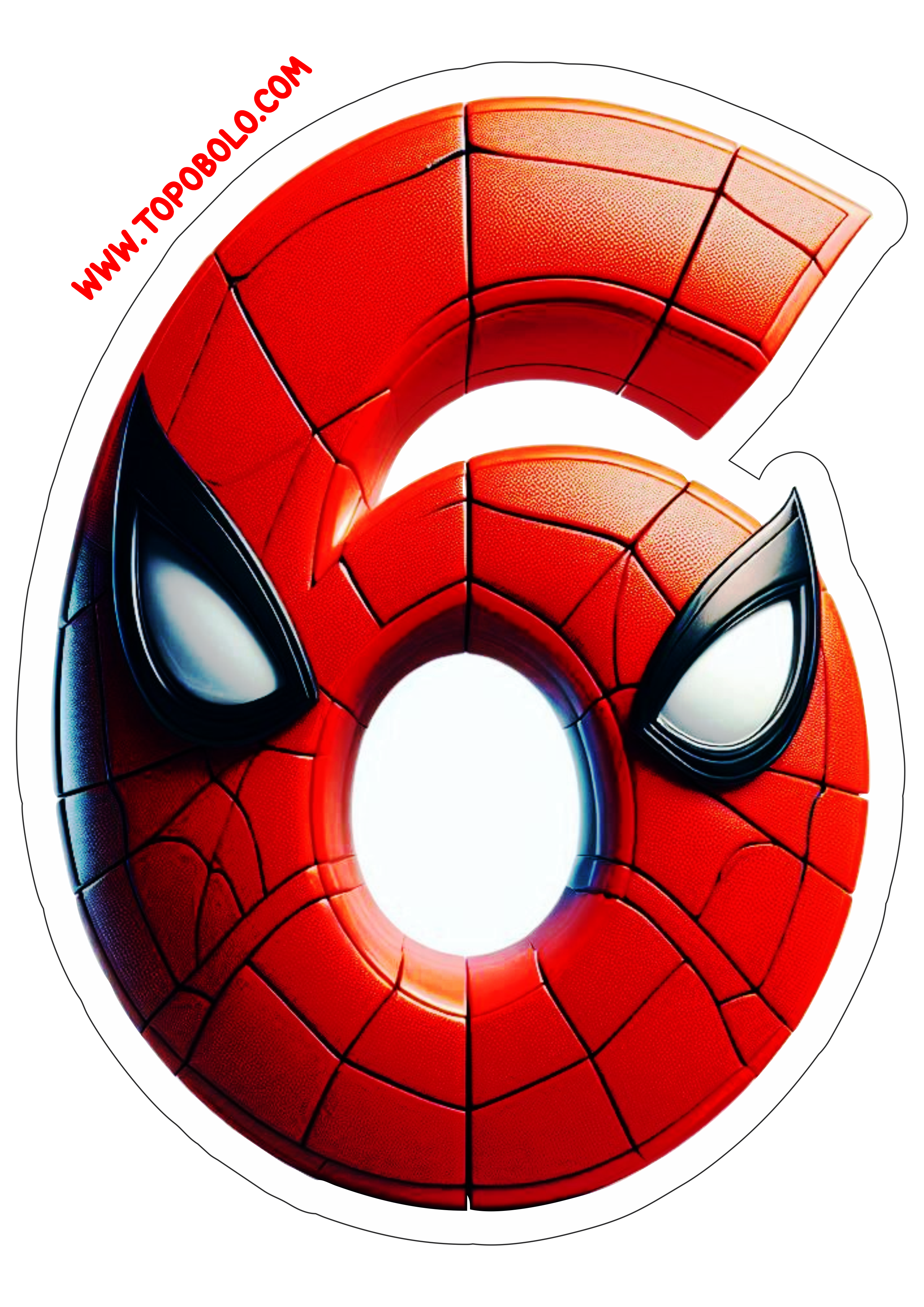 Número 6 Homem-Aranha decoração de aniversário festa infantil personalizada pronto para imprimir fazendo a nossa festa png