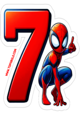 número 7 homem aranha decoração de aniversário