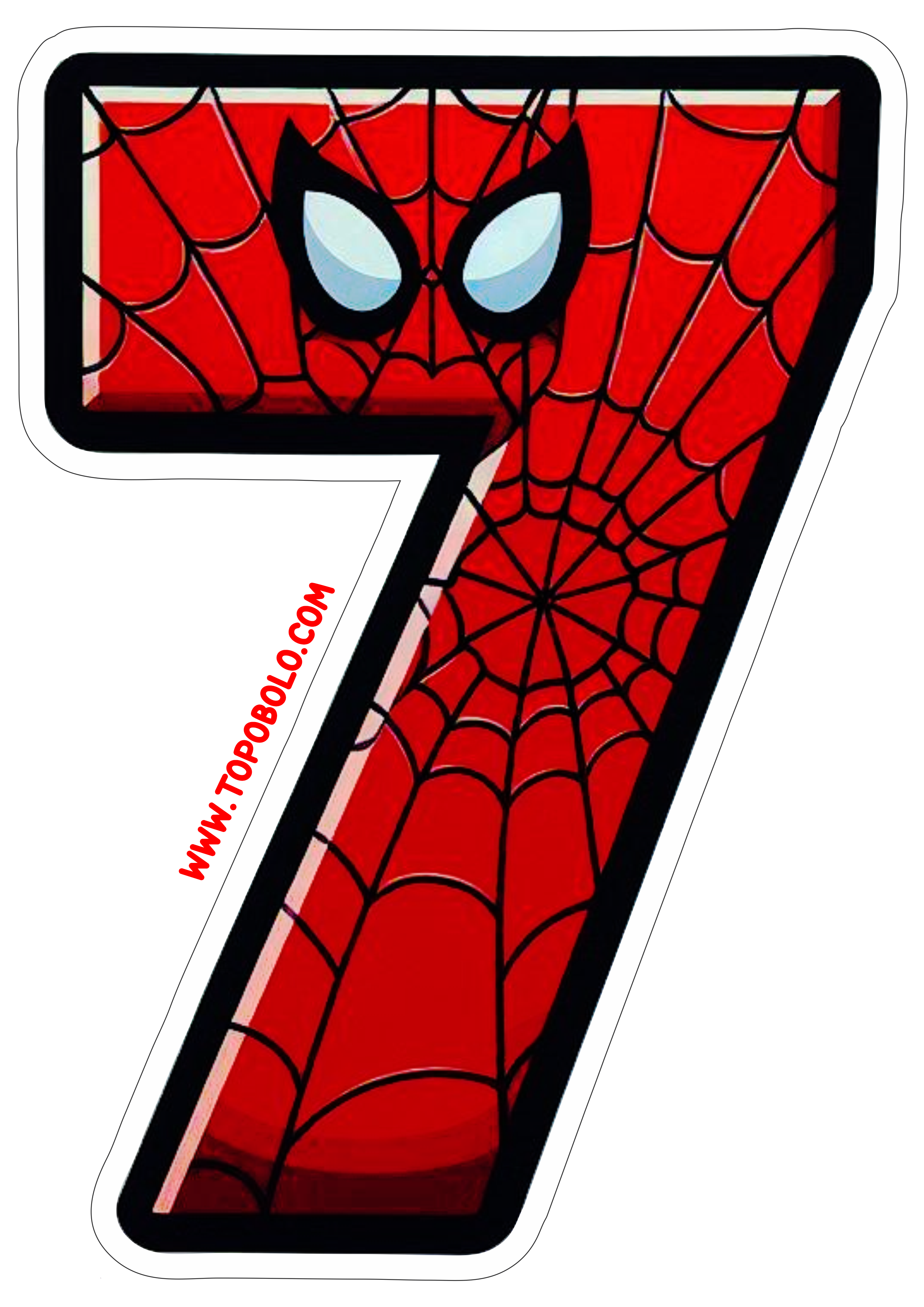 Número 7 Homem-Aranha decoração de aniversário festa infantil personalizada pronto para imprimir fazendo a nossa festa png