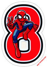 número 8 homem aranha decoração de aniversário