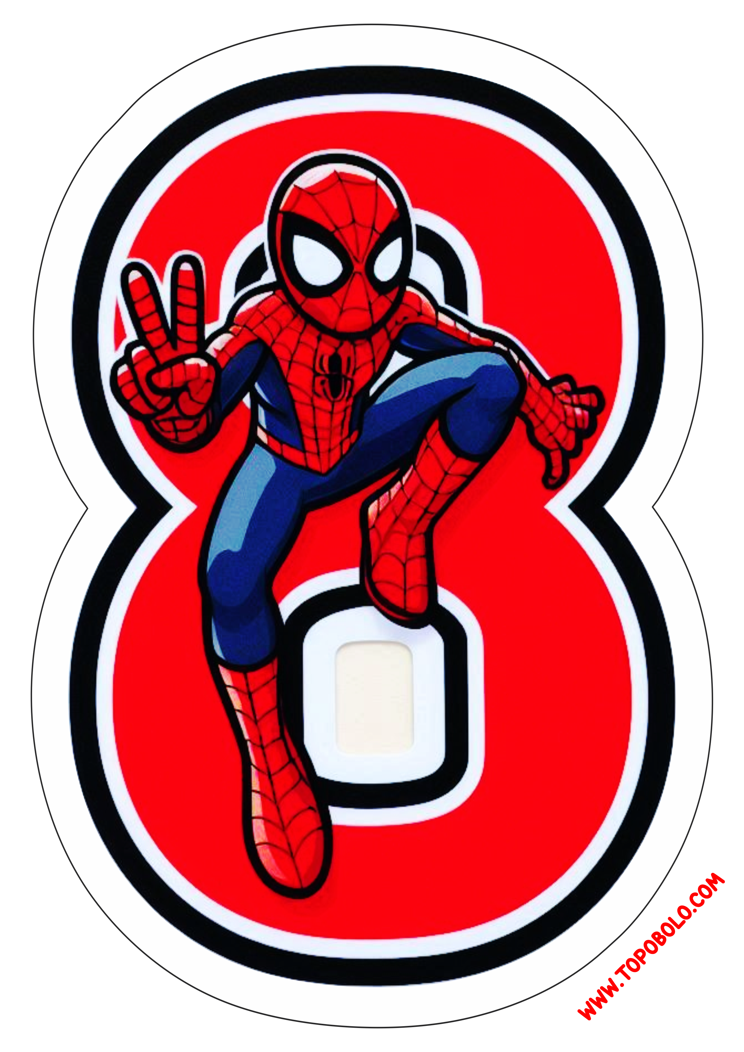 Número 8 Homem-Aranha decoração de aniversário festa infantil personalizada pronto para imprimir fazendo a nossa festa free png