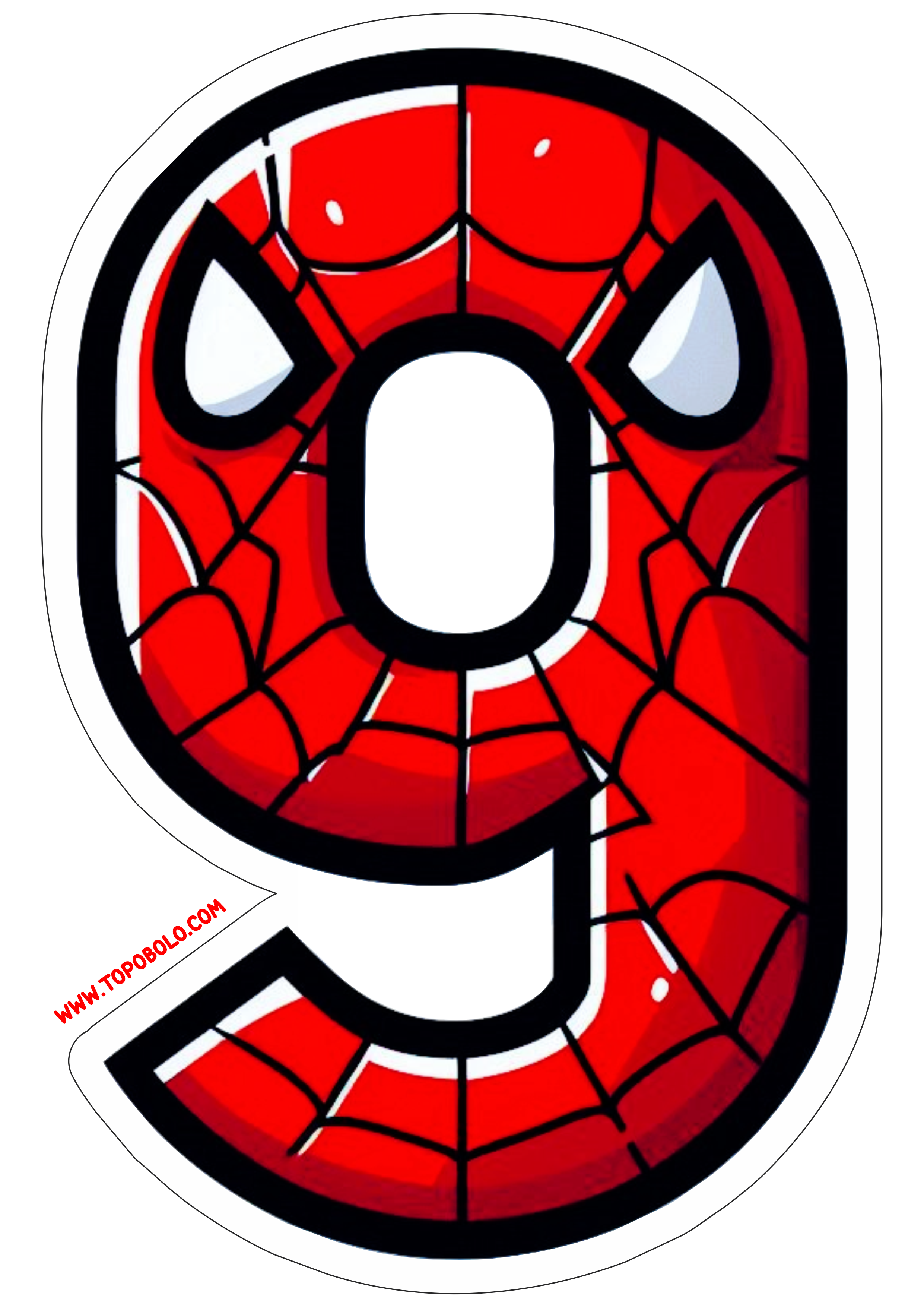 Número 9 Homem-Aranha decoração de aniversário festa infantil personalizada pronto para imprimir fazendo a nossa festa png