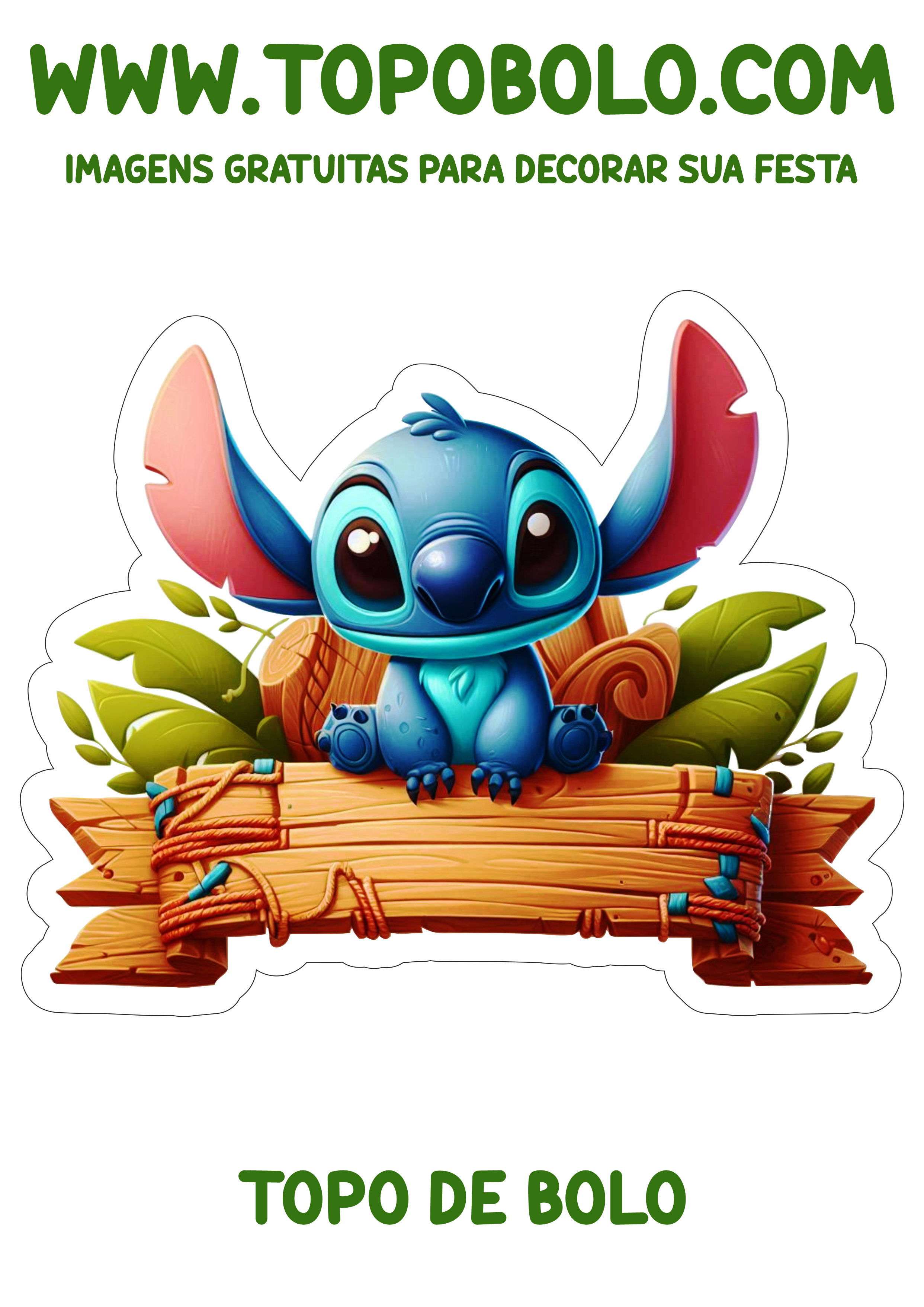 Topo de bolo desenho infantil Stitch fazendo a nossa festa topper cake artigos personalizados cartoon png