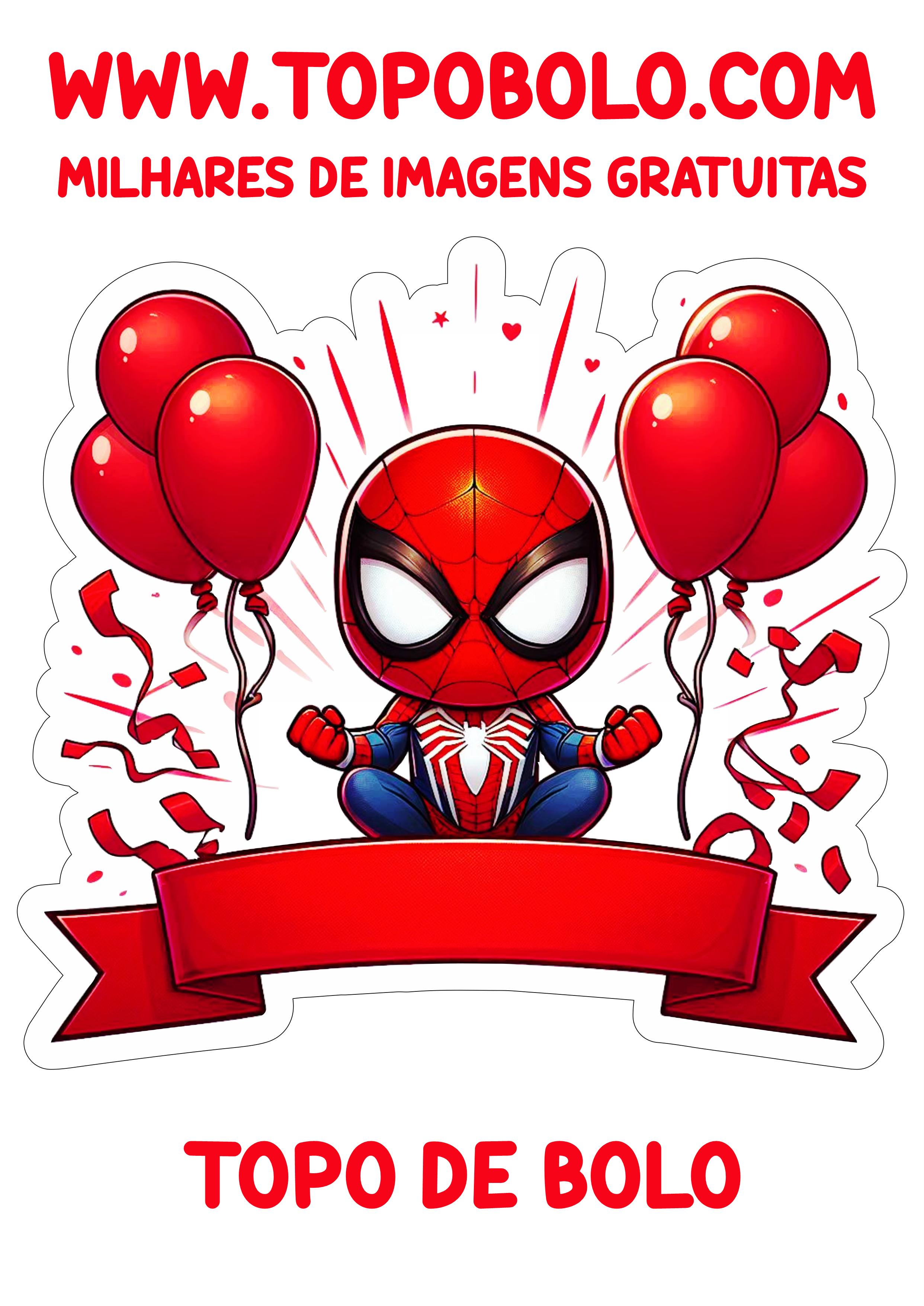 Homem-Aranha topo de bolo festa de aniversário infantil decoração papelaria criativa png