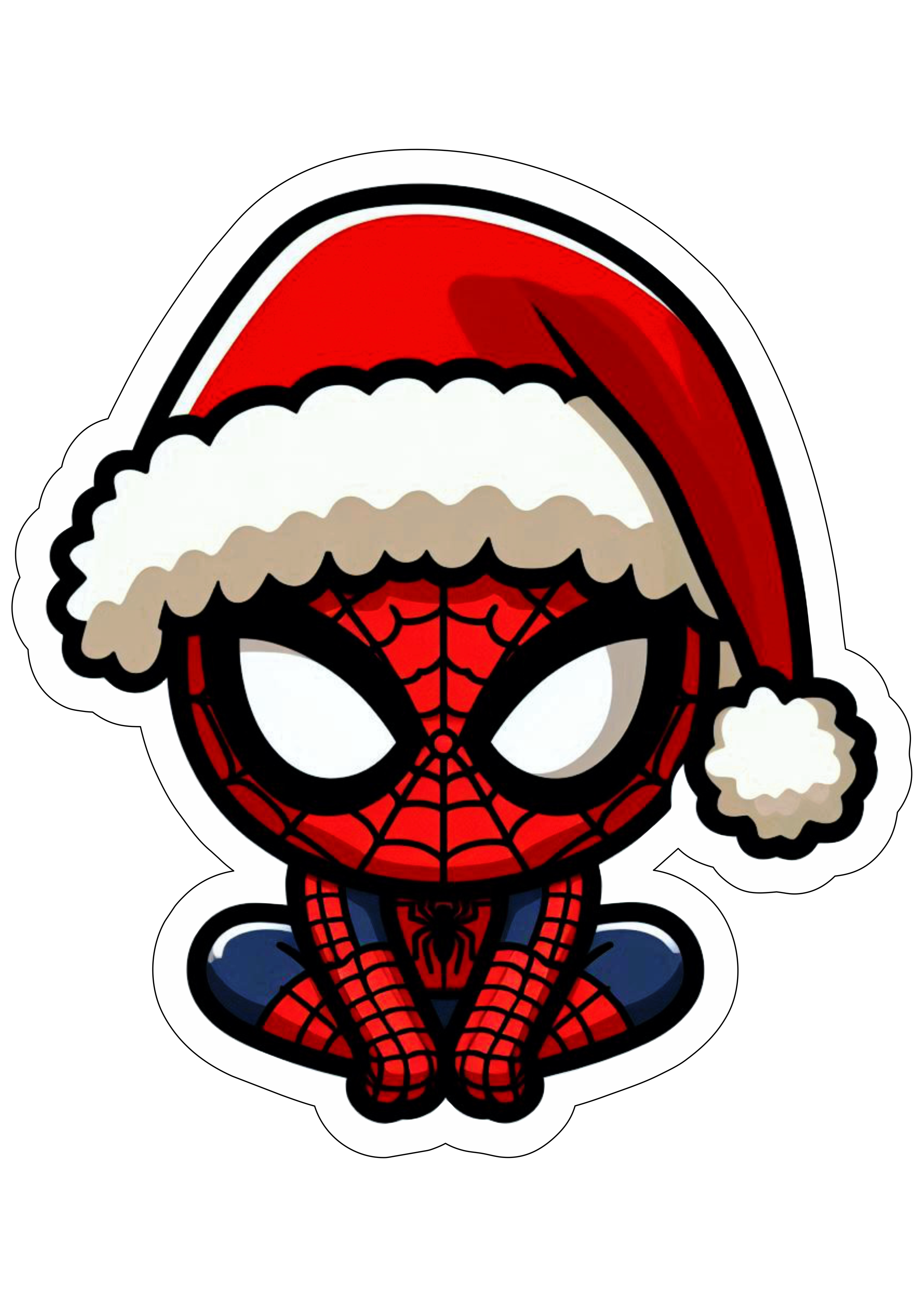 Desenho simples de natal Homem-Aranha spider-man gorro do papai noel png