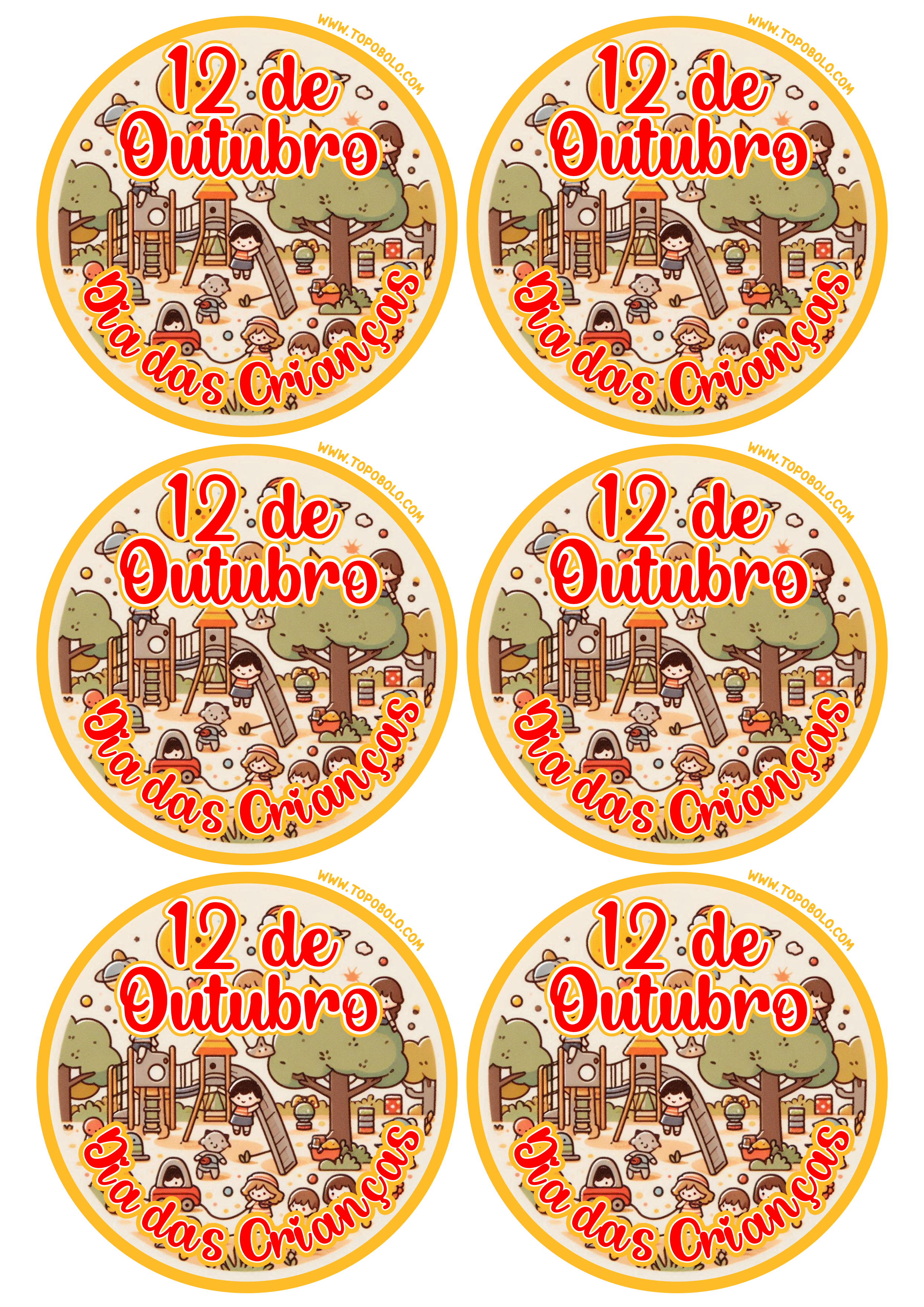 Dia das crianças 12 de outubro imagem adesivo para decoração tags stickers pronto para imprimir papelaria personalizada 6 imagens png