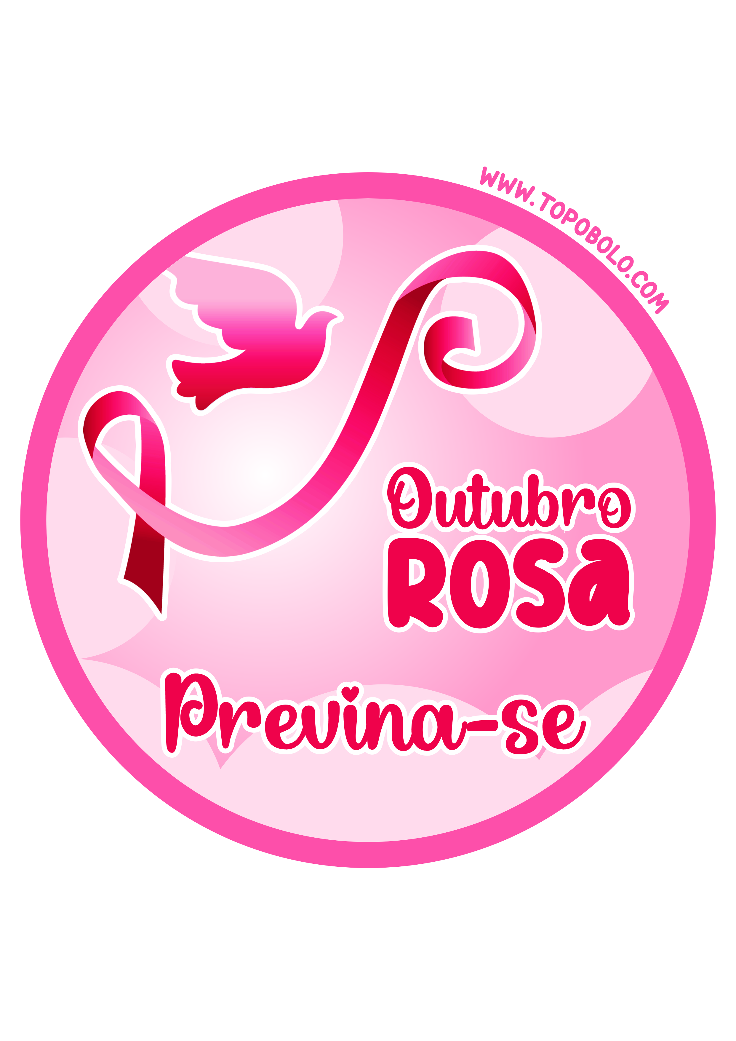 Outubro rosa campanha de conscientização saúde da mulher previna-se tag para imprimir e usar em decorações png