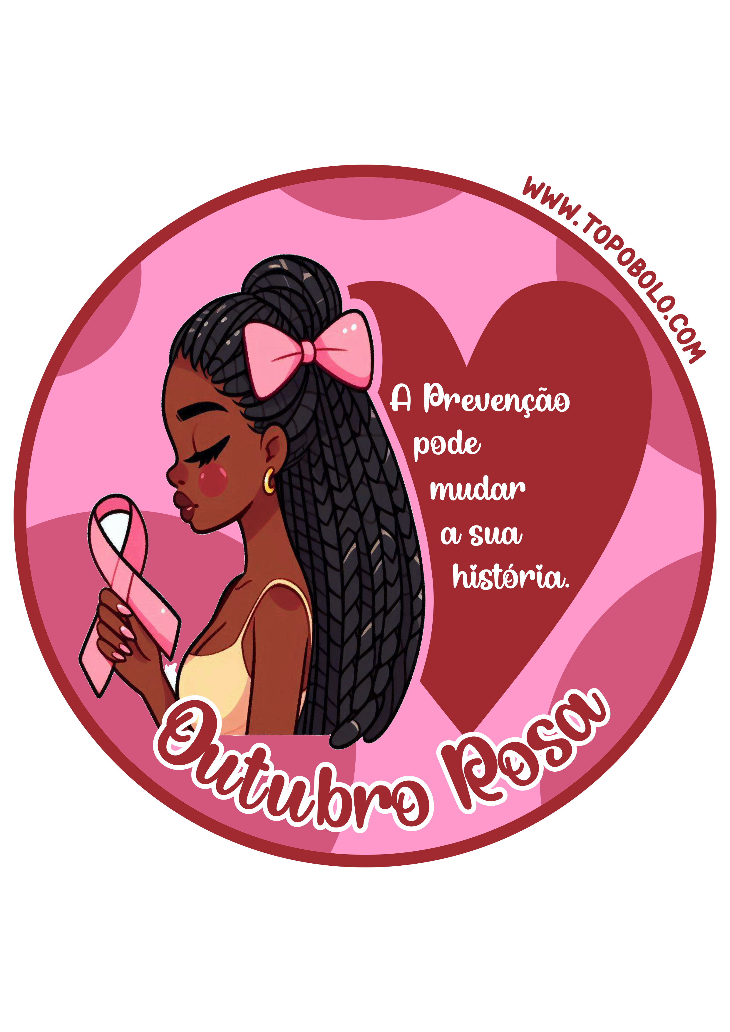 Outubro rosa adesivos redondos para campanha de conscientização com frase motivadora a prevenção poder mudar a sua história png