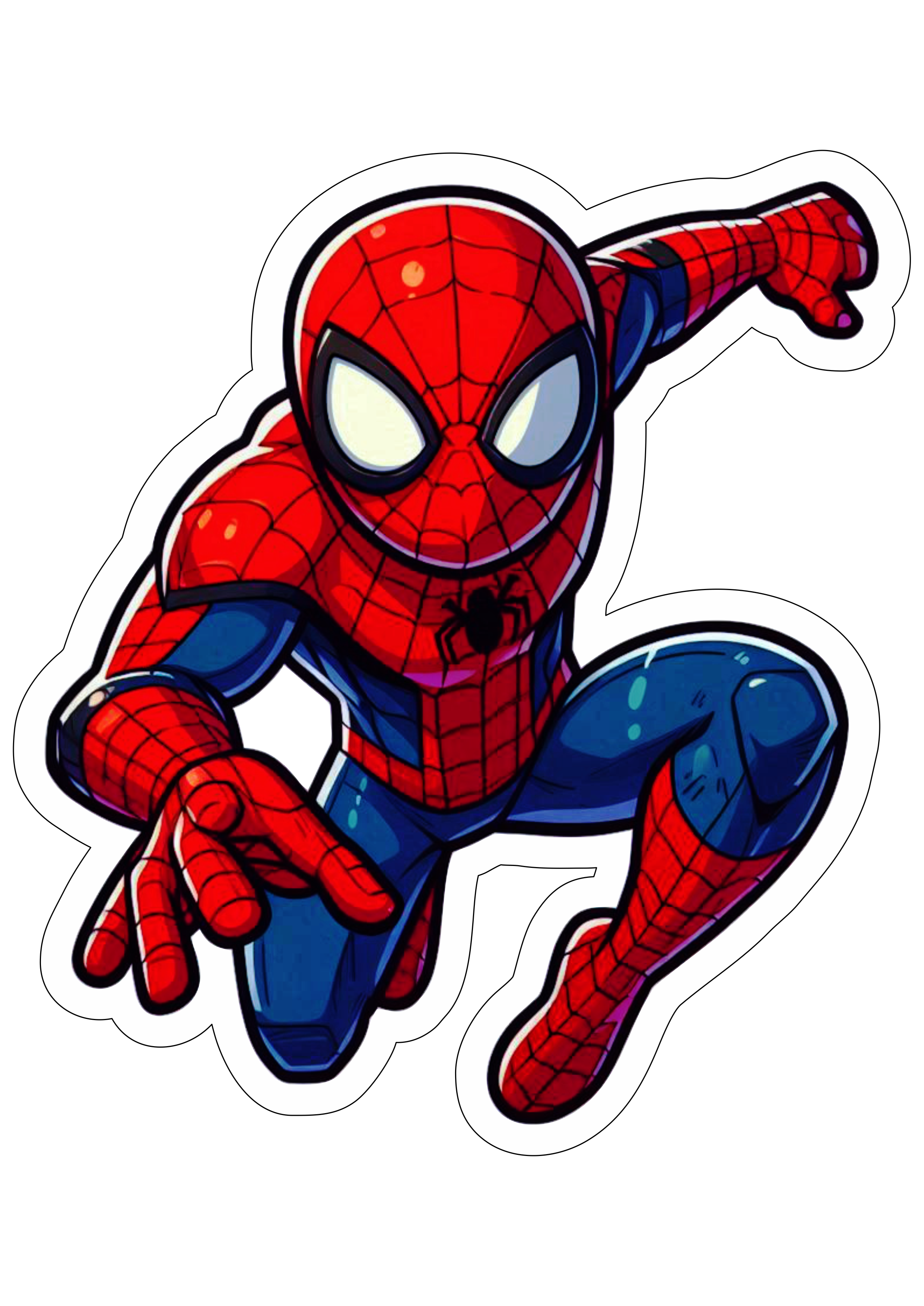 Homem-Aranha desenho simples cartoon imagem com contorno png