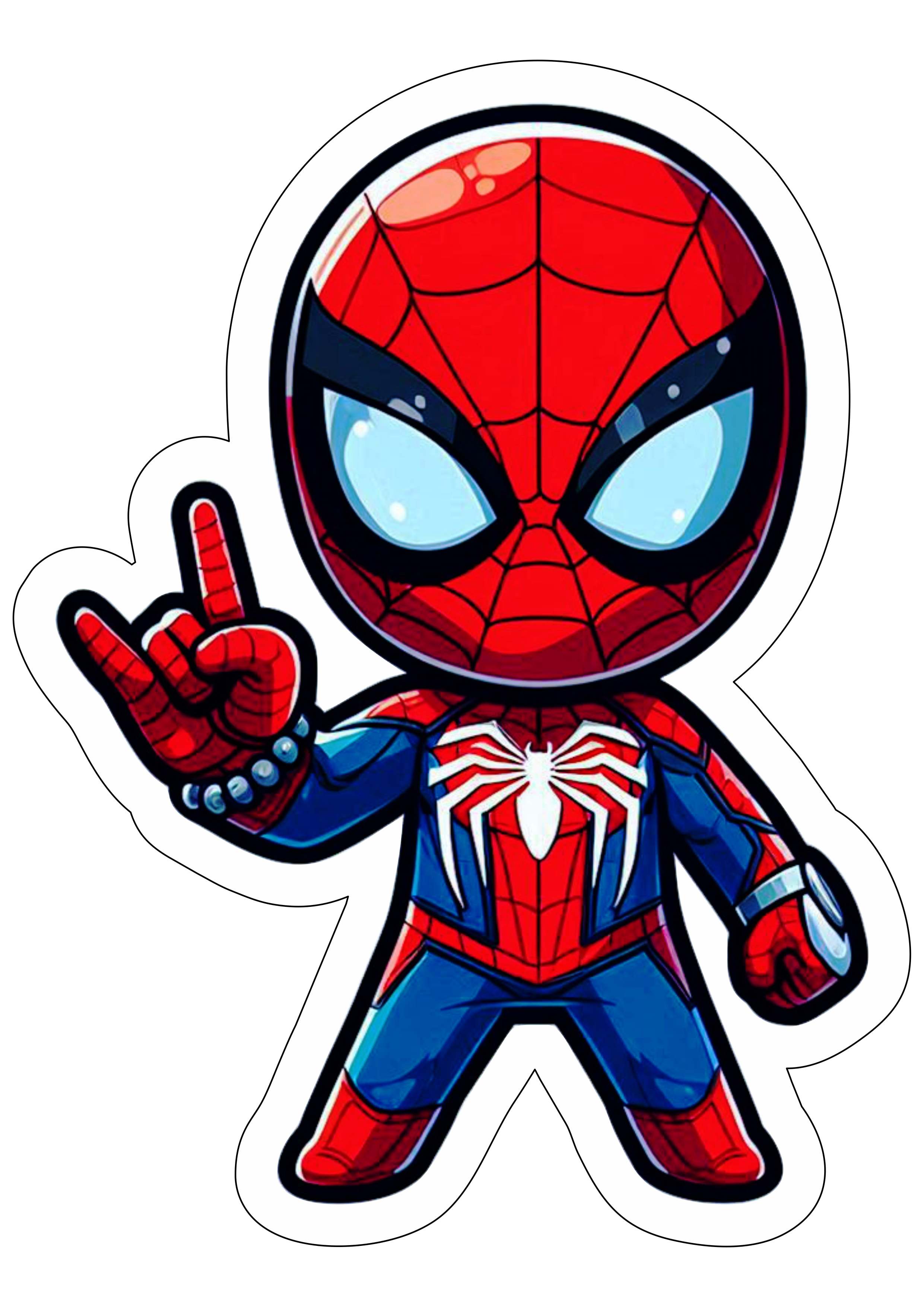 Homem-Aranha desenho simples cartoon imagem com contorno cute png