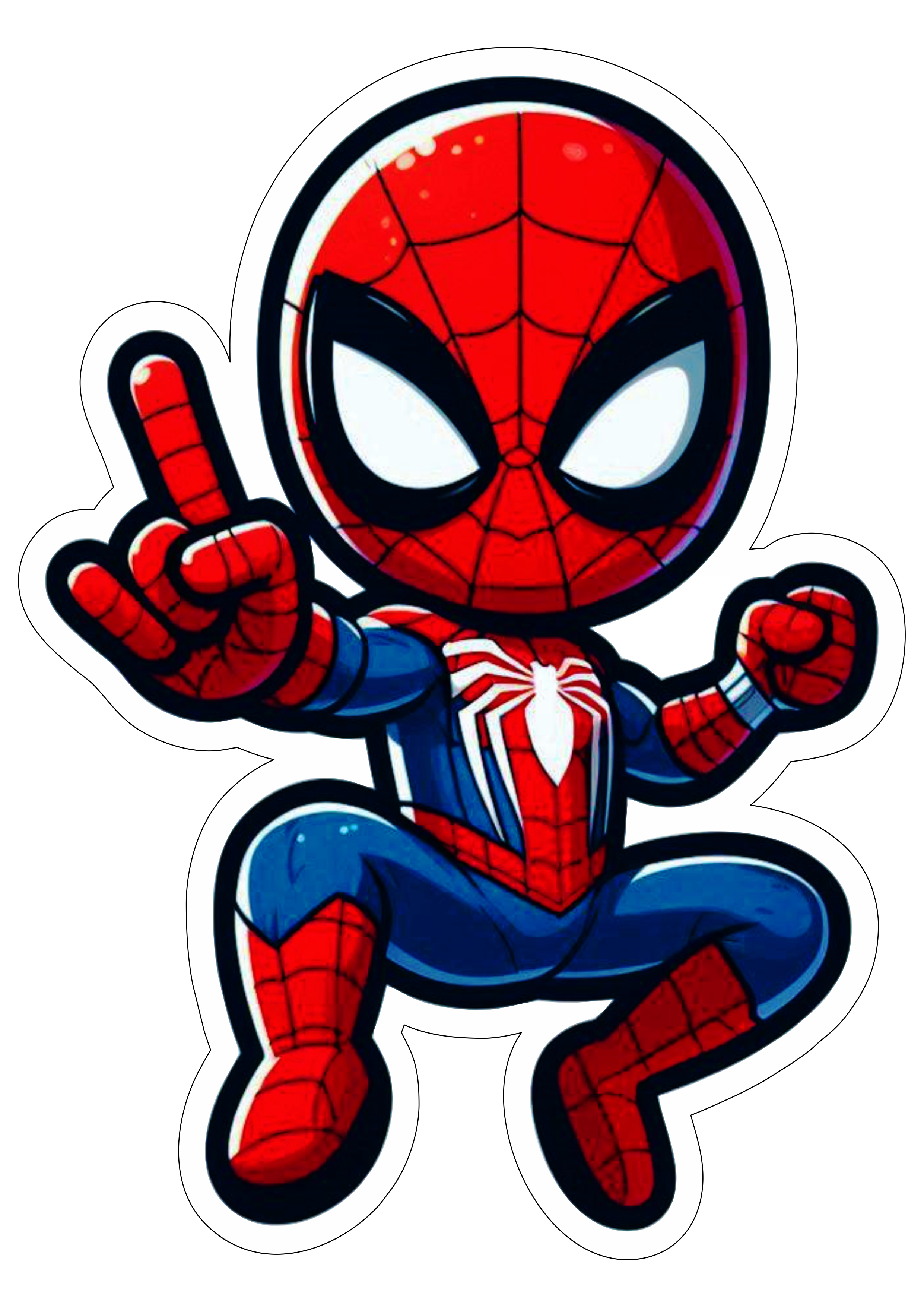 Homem-Aranha Spider-Man desenho simples cartoon imagem com contorno cute png