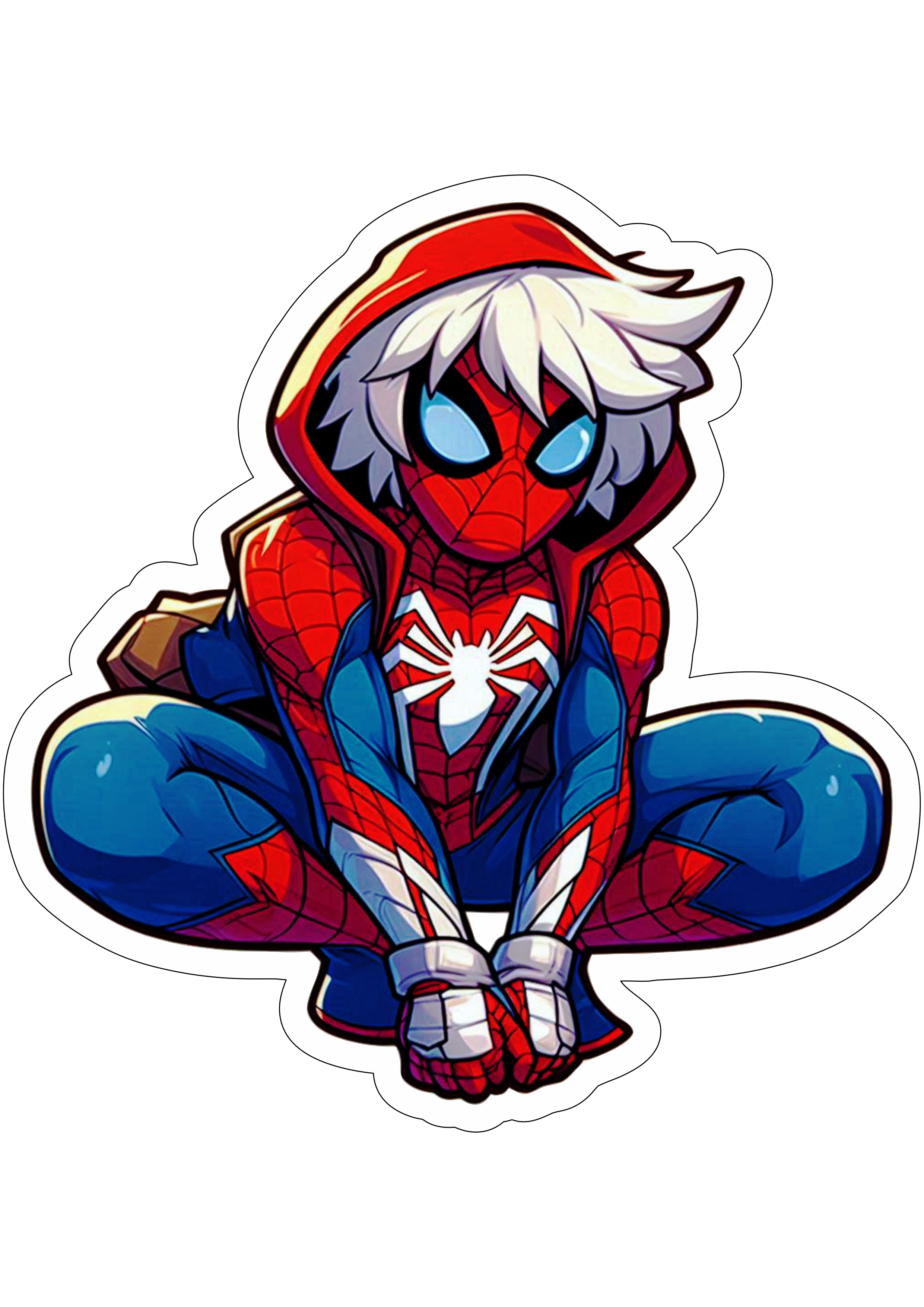 Homem-Aranha ultimate Spider-Man desenho simples cartoon imagem com contorno cute png