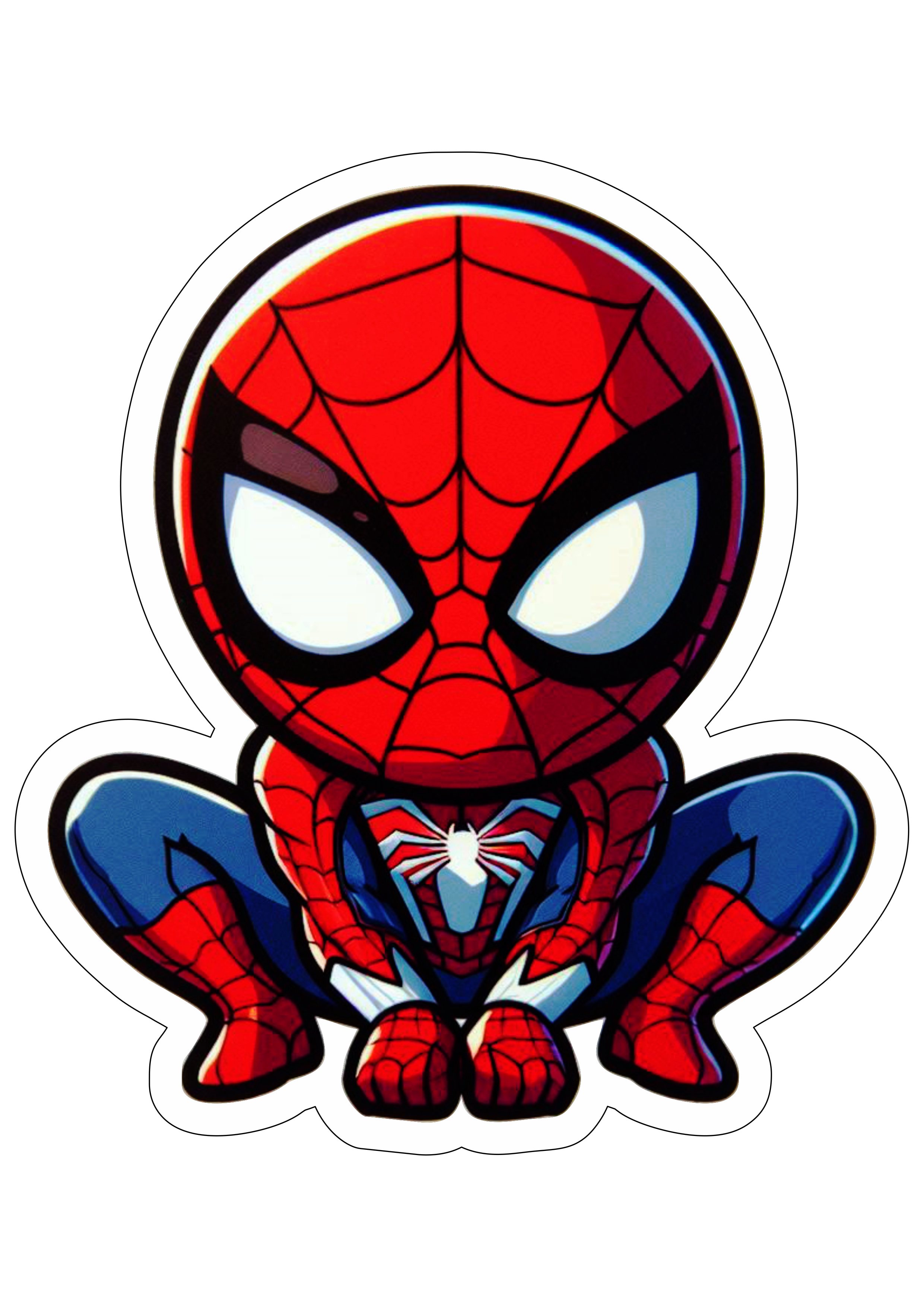 Homem-Aranha Spider-Man desenho simples cartoon imagem com contorno cute bonequinho png