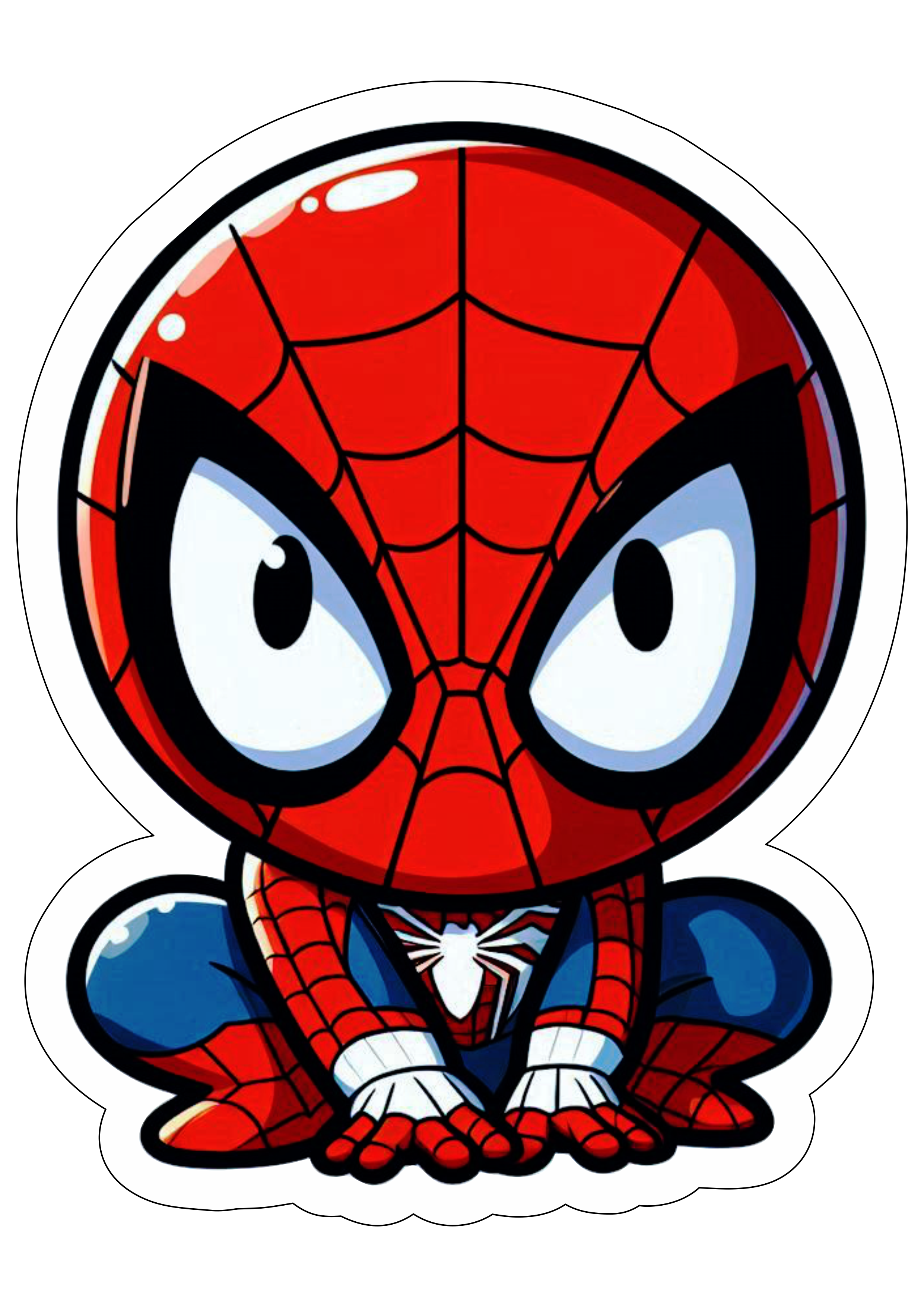 Homem-Aranha Spider-Man desenho simples cartoon imagem com contorno cute bonequinho engraçado png