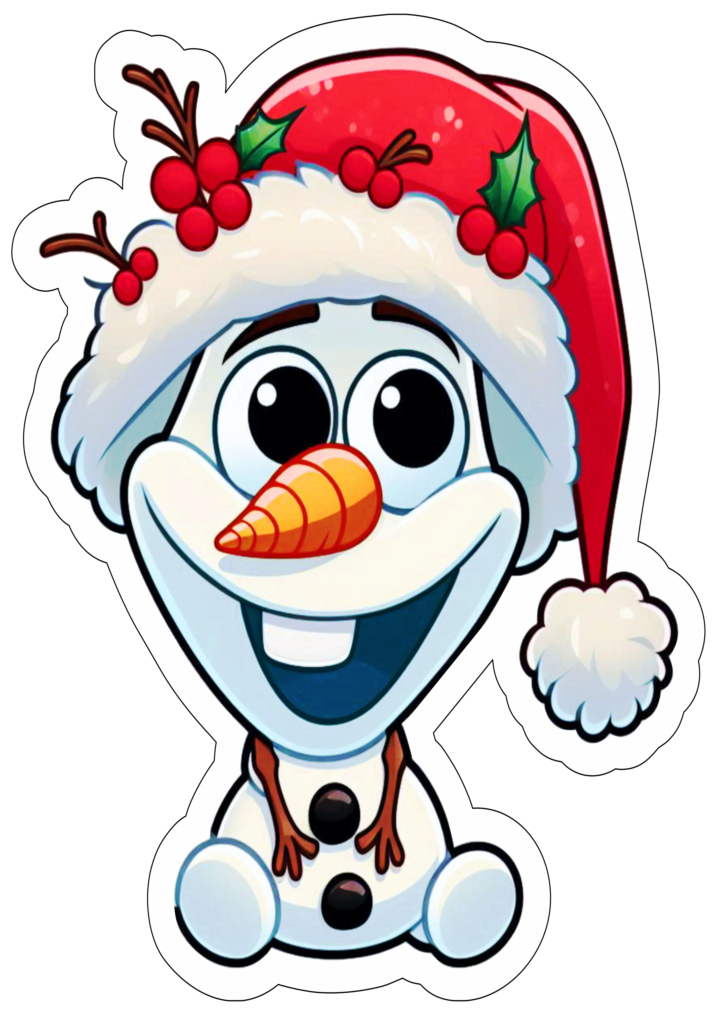 Boneco de neve Olaf imagens de natal Frozen desenho fofinho para imprimir sticker png