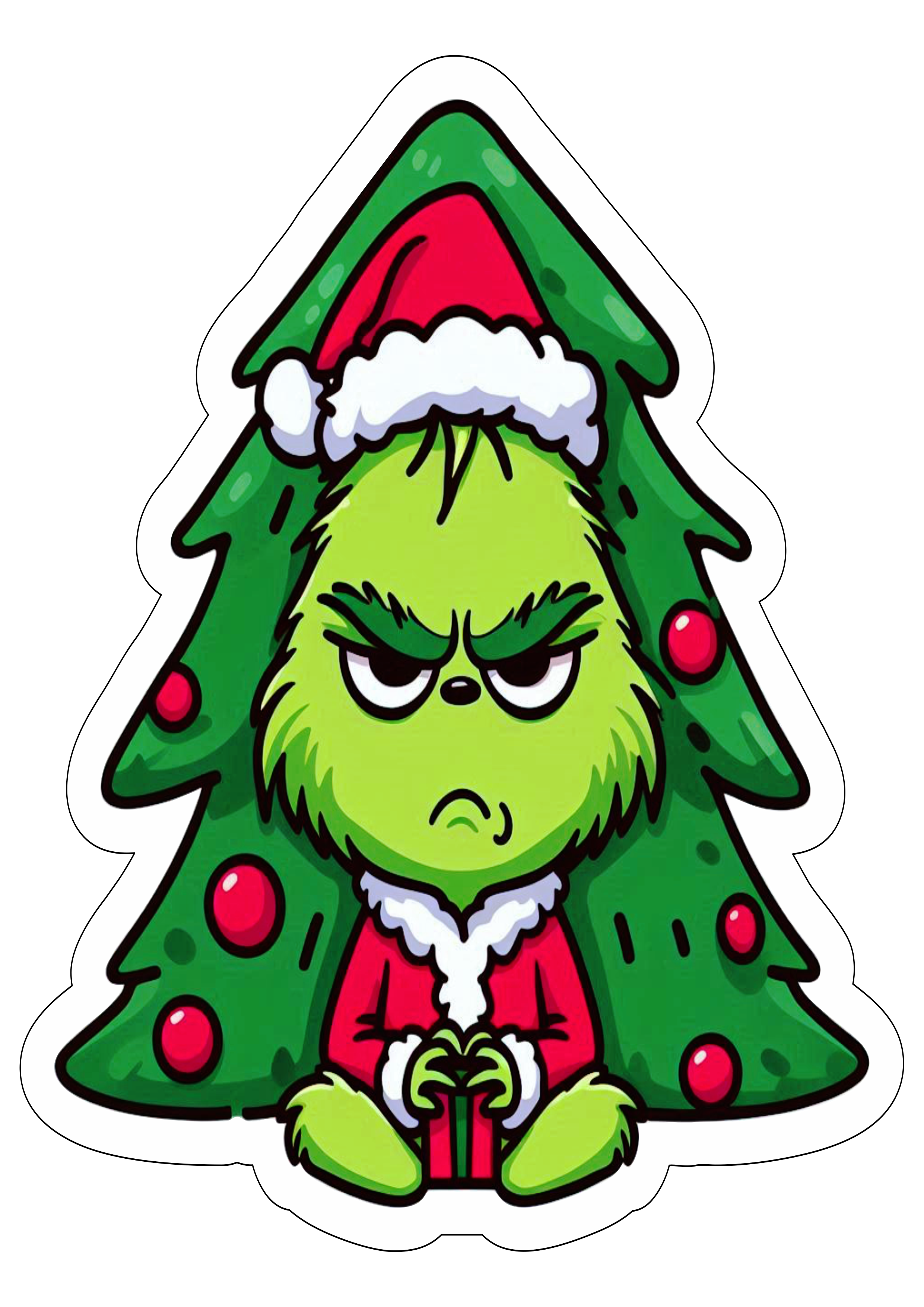 Natal varias imagens legais Grinch desenho fofinho árvore gorro do papai noel decoração para imprimir png