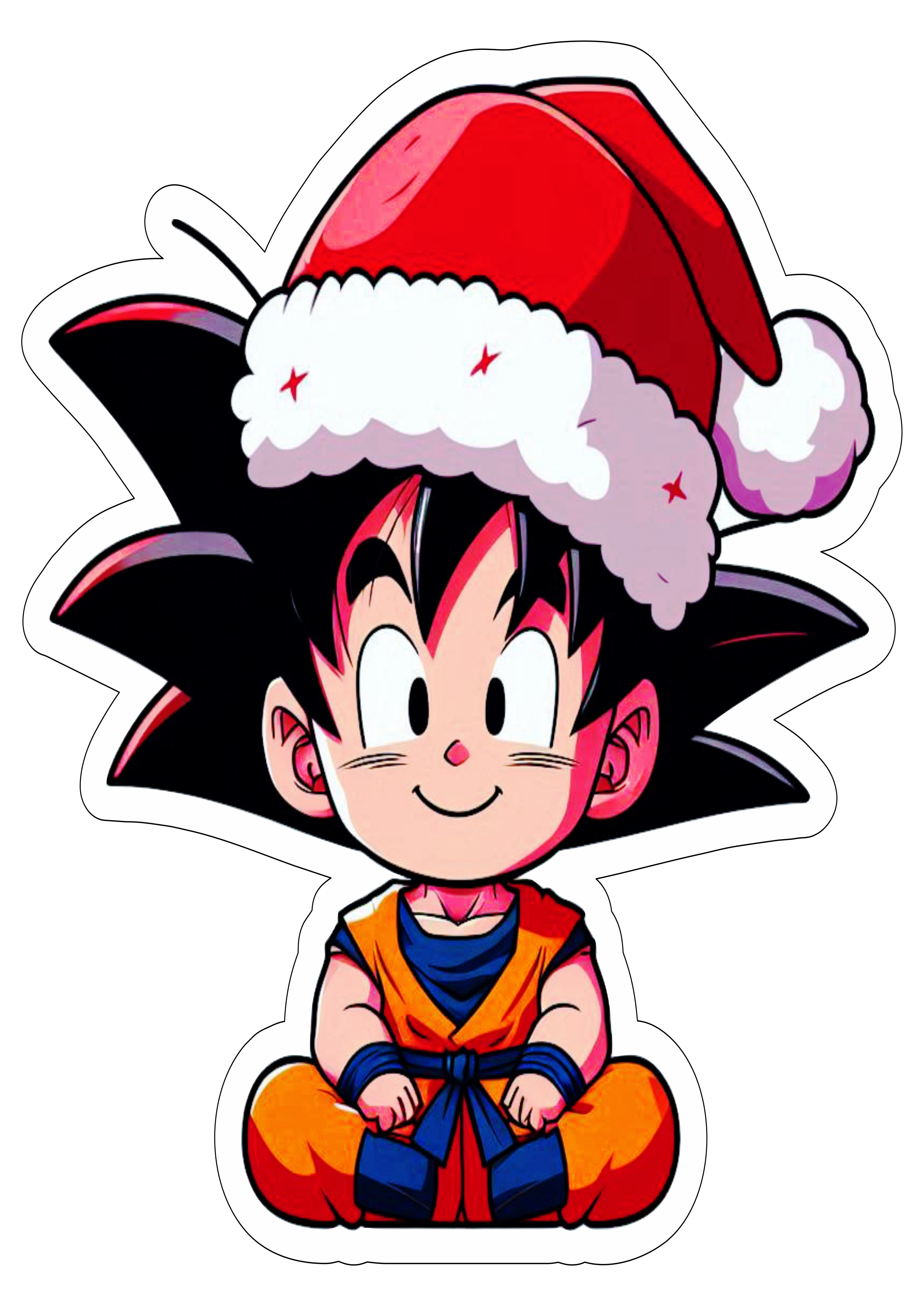 Imagens de natal Goku com gorro do papai noel Dragon Ball png