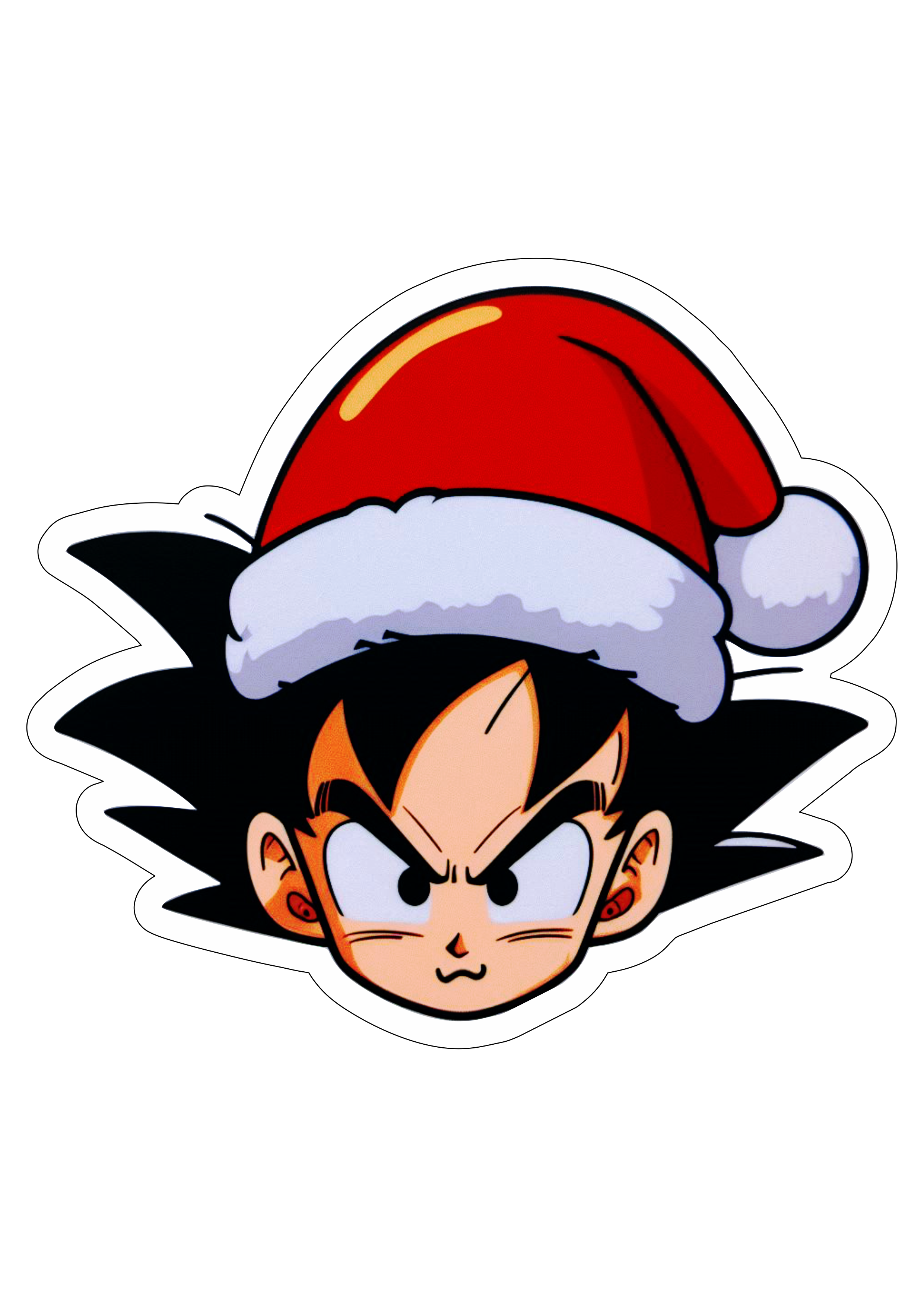 Imagens de natal Goku com gorro do papai noel Dragon Ball anime png