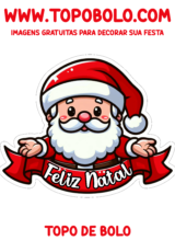 topo de bolo papai noel feliz natal