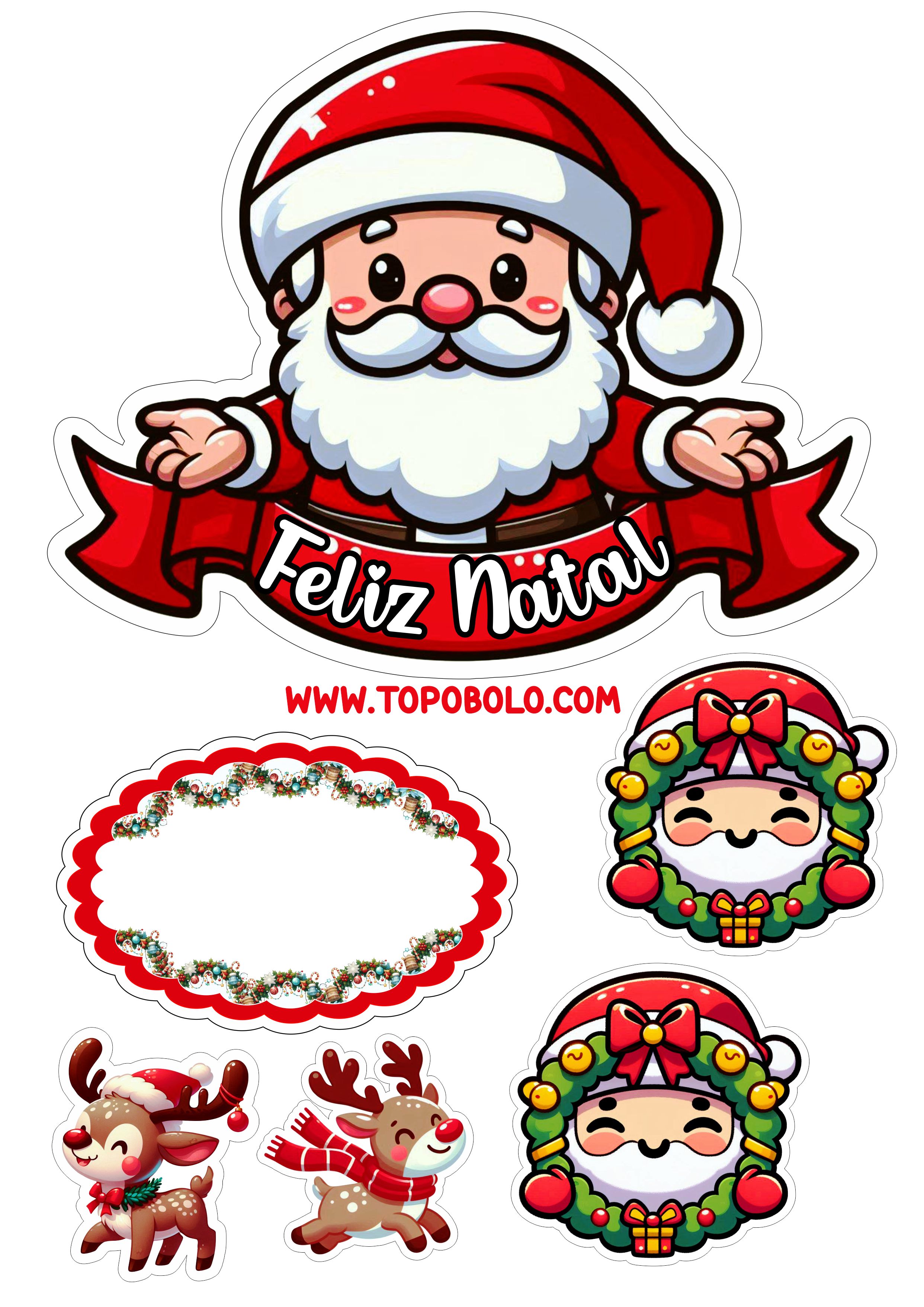 topo de bolo papai noel feliz natal3