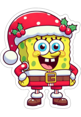 bob esponja com roupa de natal