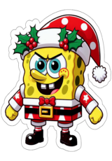 bob esponja com roupa de natal1