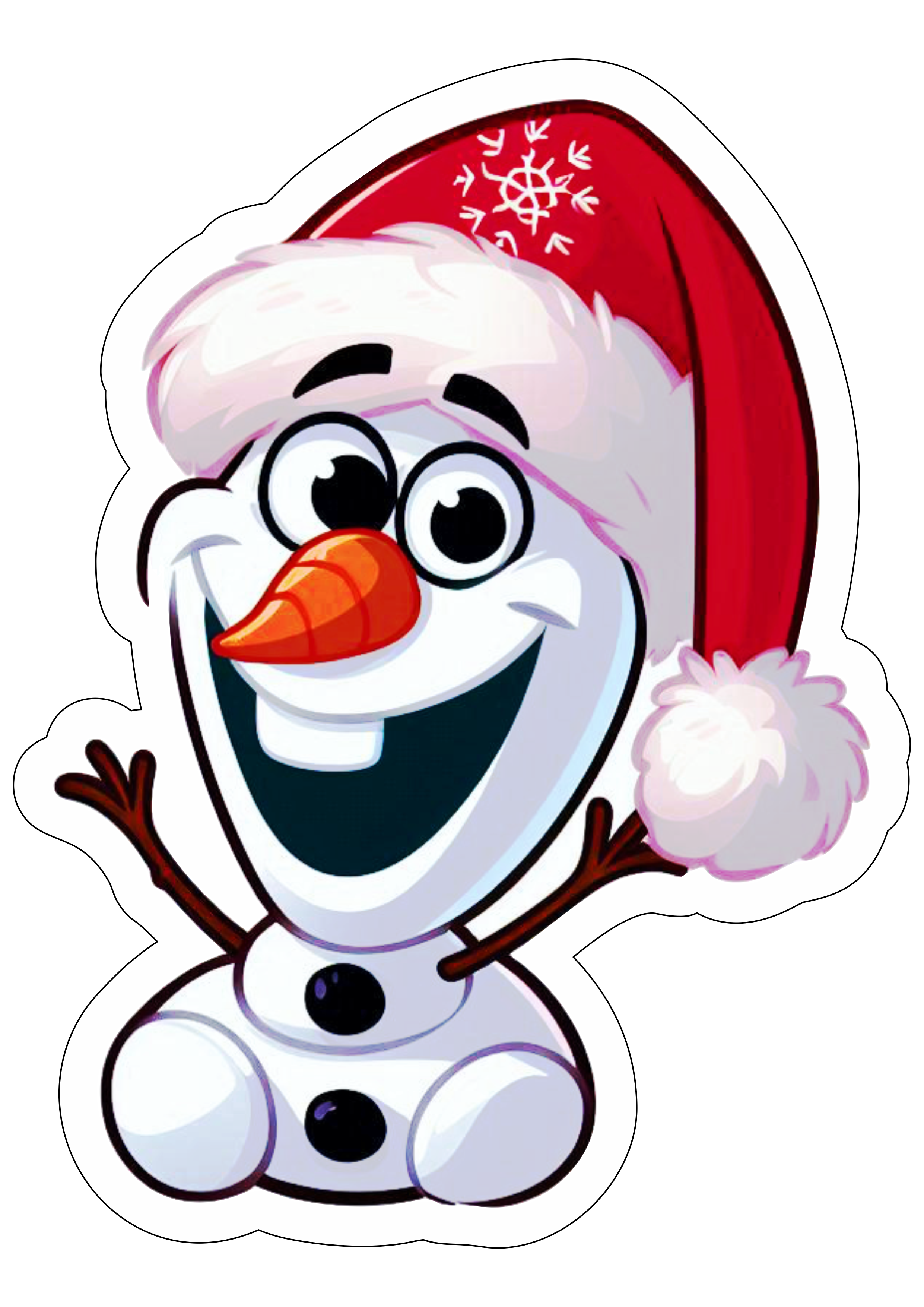 Boneco de neve Olaf imagens de natal Frozen desenho fofinho para imprimir sticker fundo transparente ilustração png