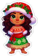 imagens de natal moana com gorro do papai noel6