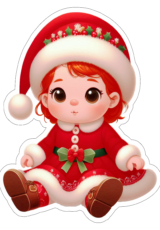 menina ruiva com roupinha da natal baby1