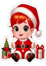 menina ruiva com roupinha da natal baby2